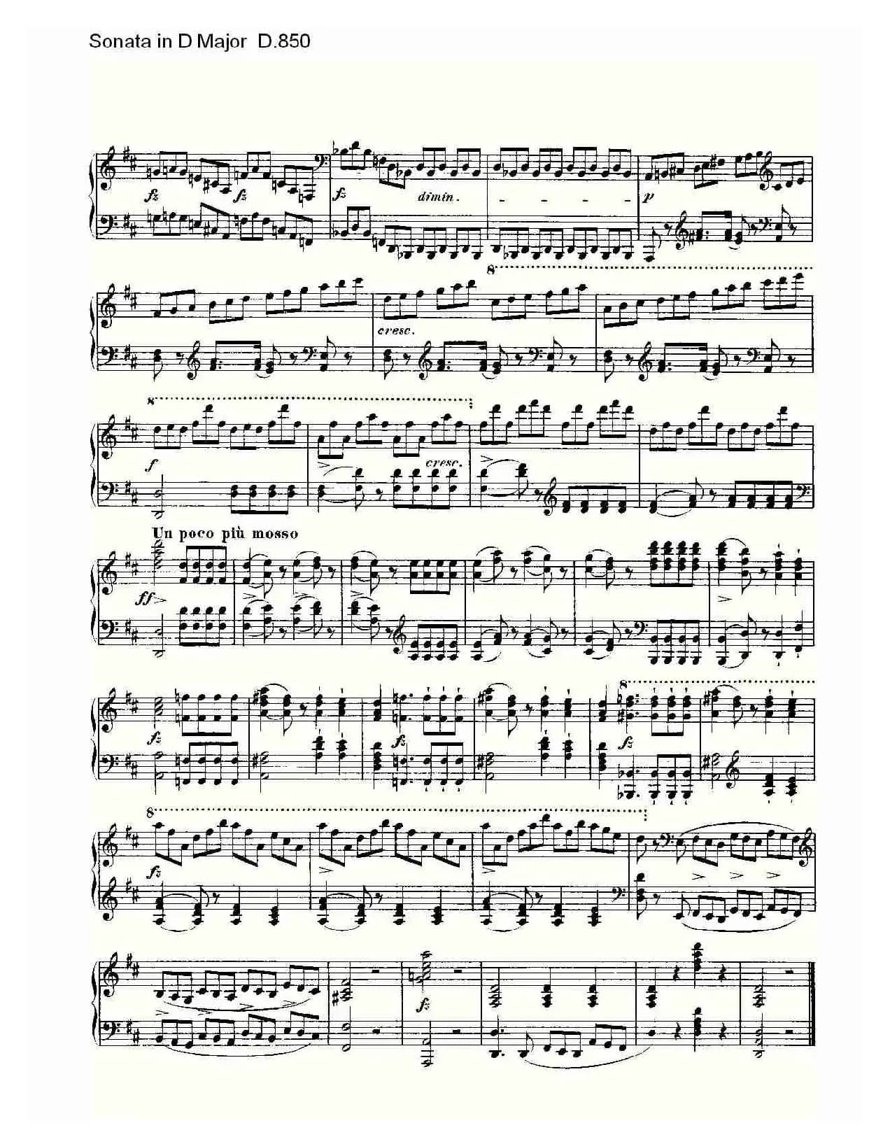 Sonata in D Major D.850（D大调奏鸣曲 D.850）