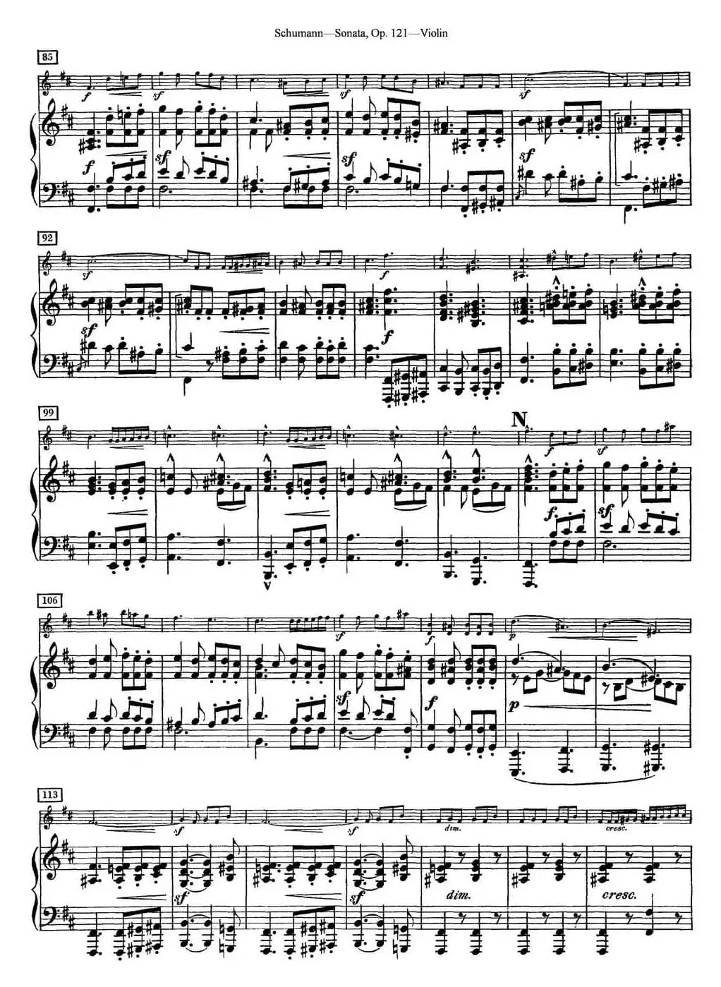 Violin Sonata Op.121（小提琴+钢琴伴奏）