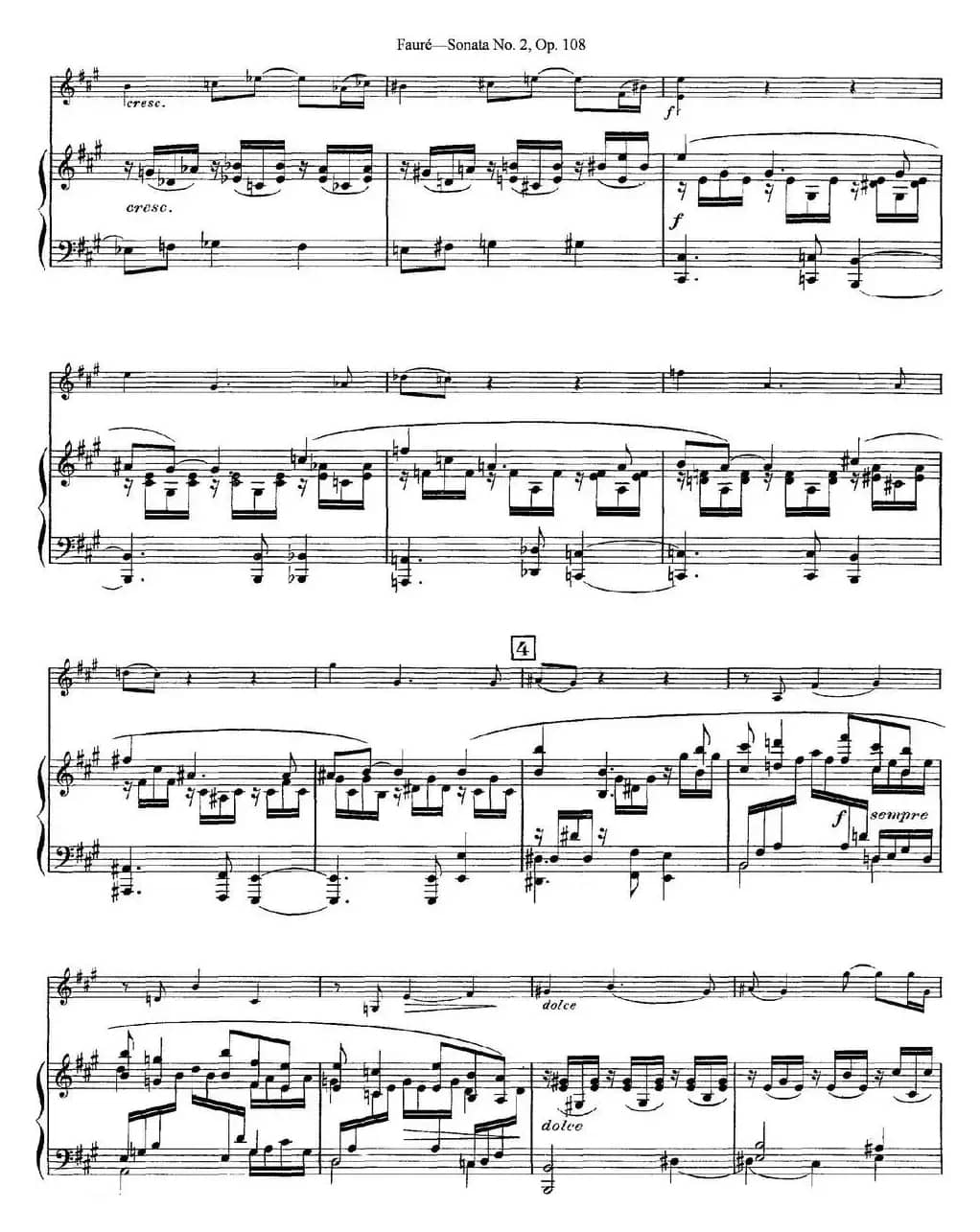 Violin Sonata No.2 Op.108（小提琴+钢琴伴奏）