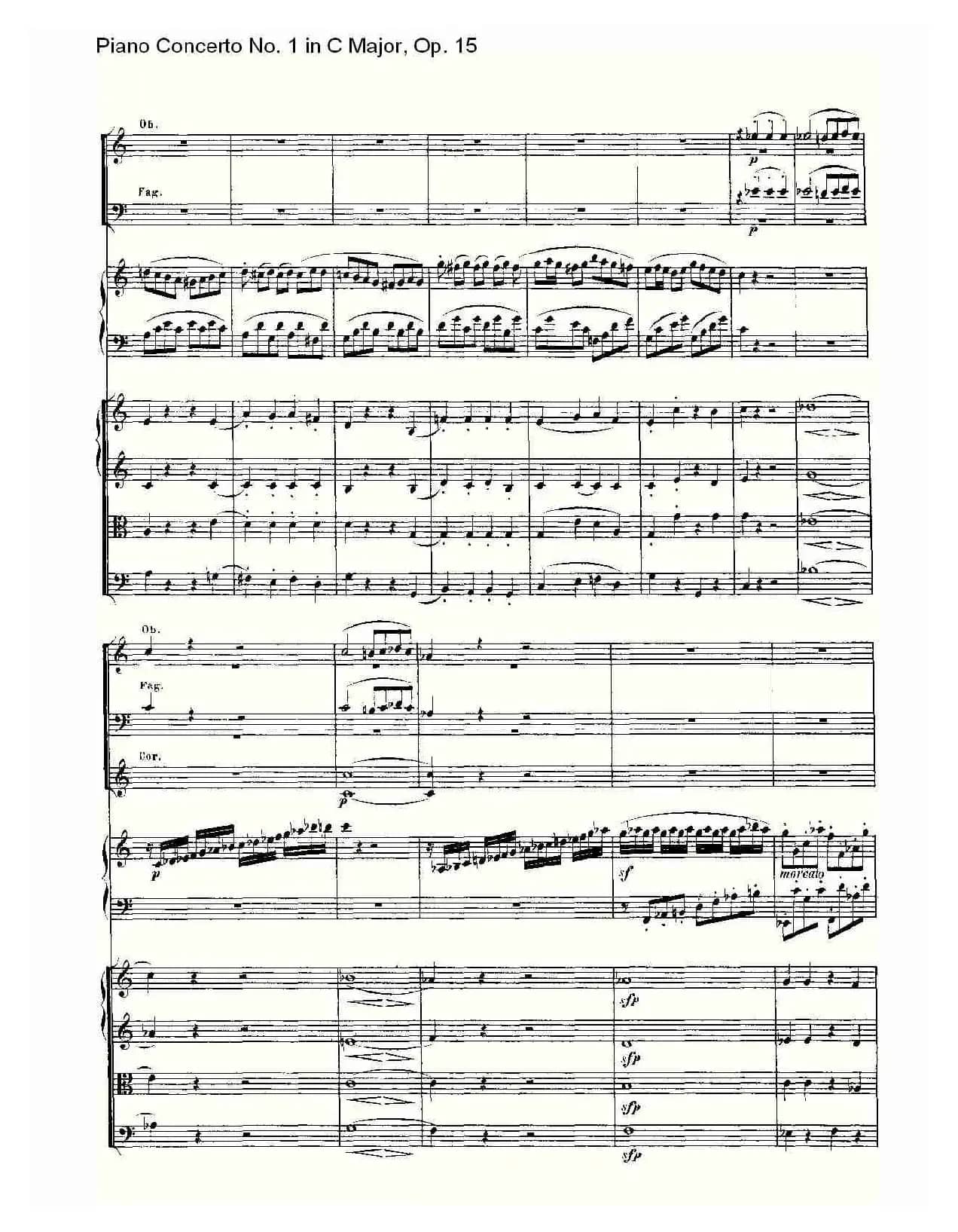 C大调钢琴第一协奏曲 Op.15 第一乐章