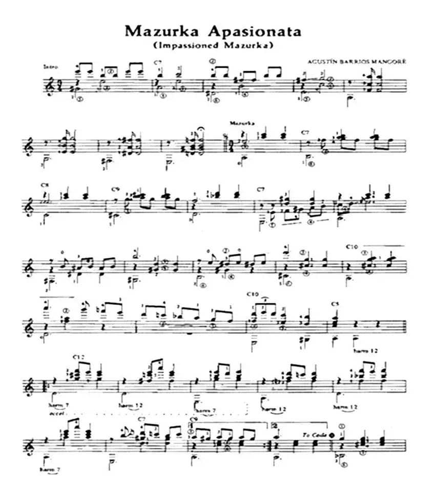 Mazurka Apasionata(古典吉他)