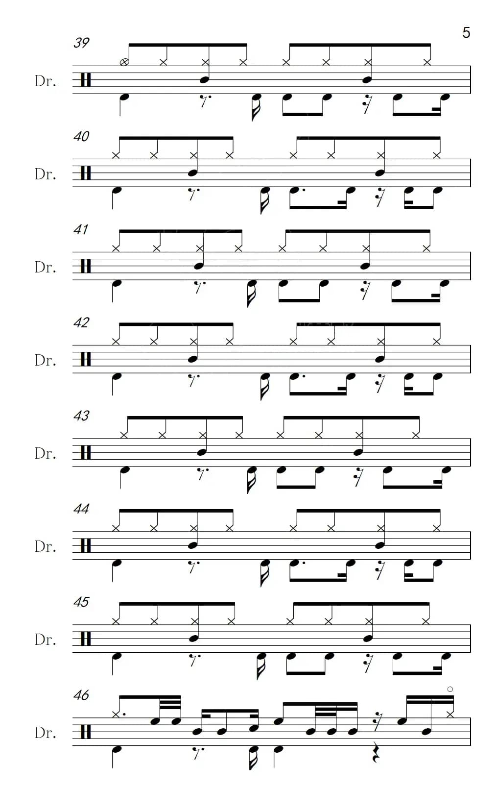 安妮（架子鼓谱）