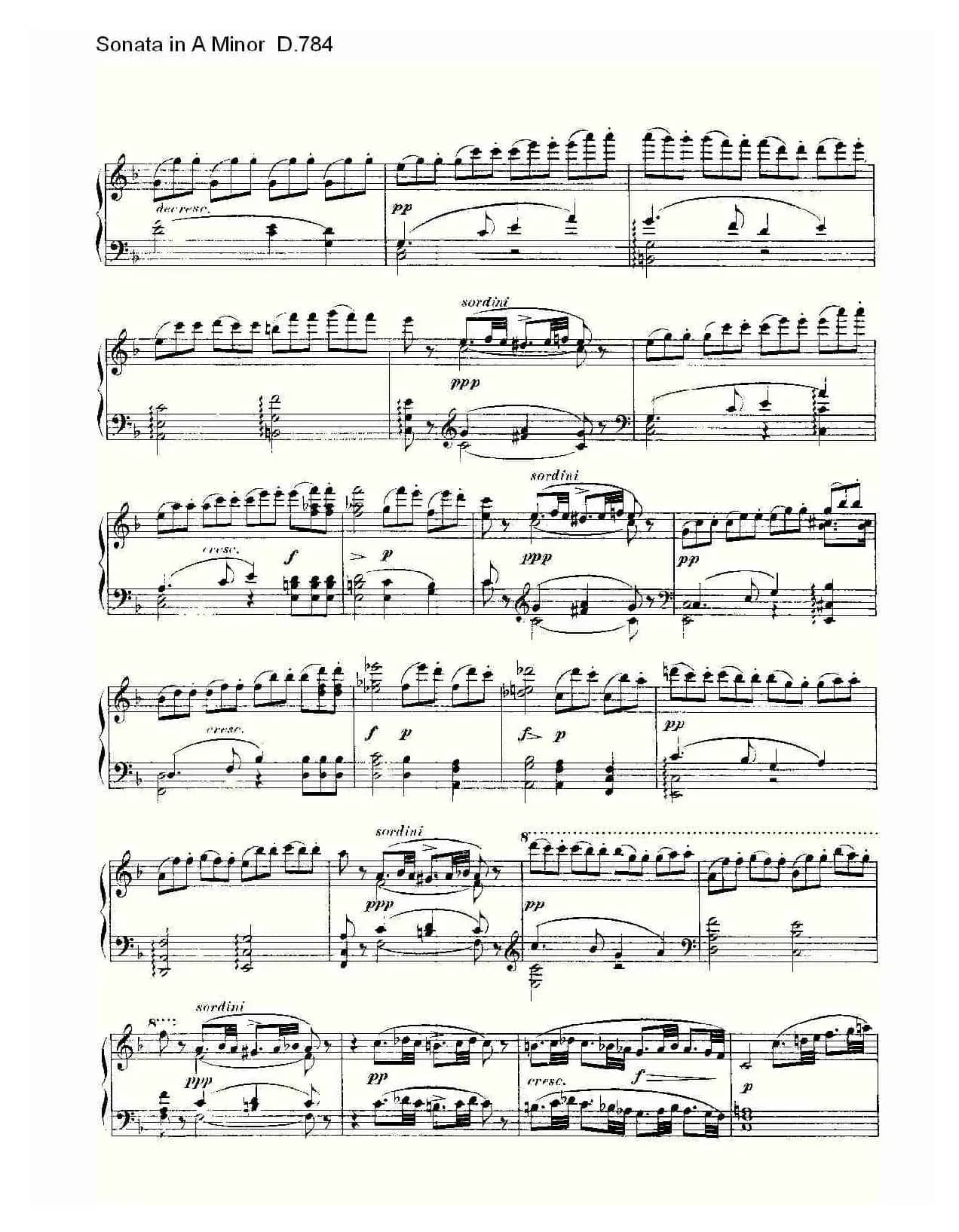 Sonata in A Minor D.784（A小调奏鸣曲D.784）