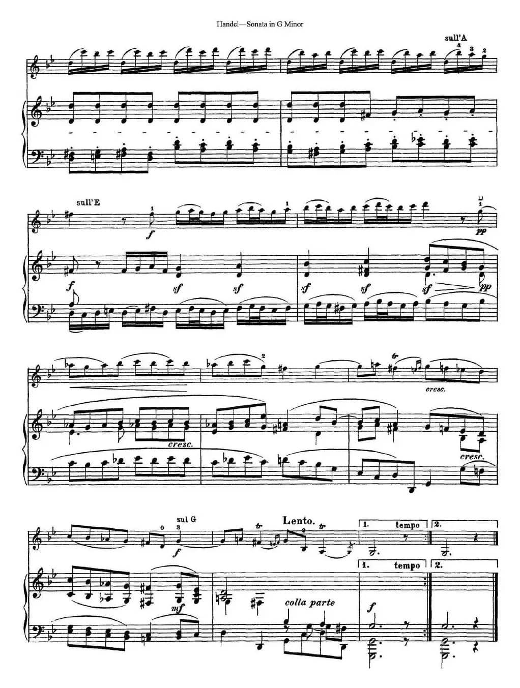 Violin Sonata No.2 in G minor（小提琴+钢琴伴奏）