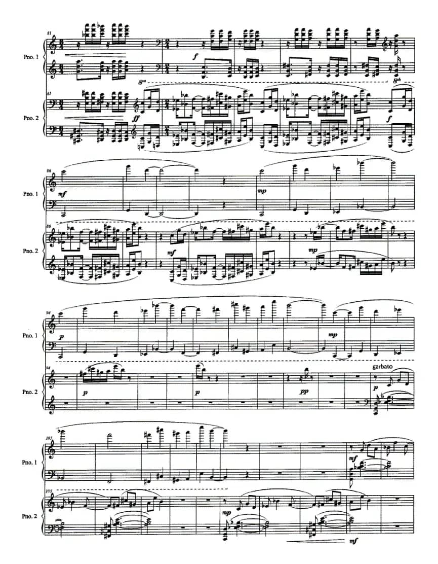 双簧（为双钢琴而作）