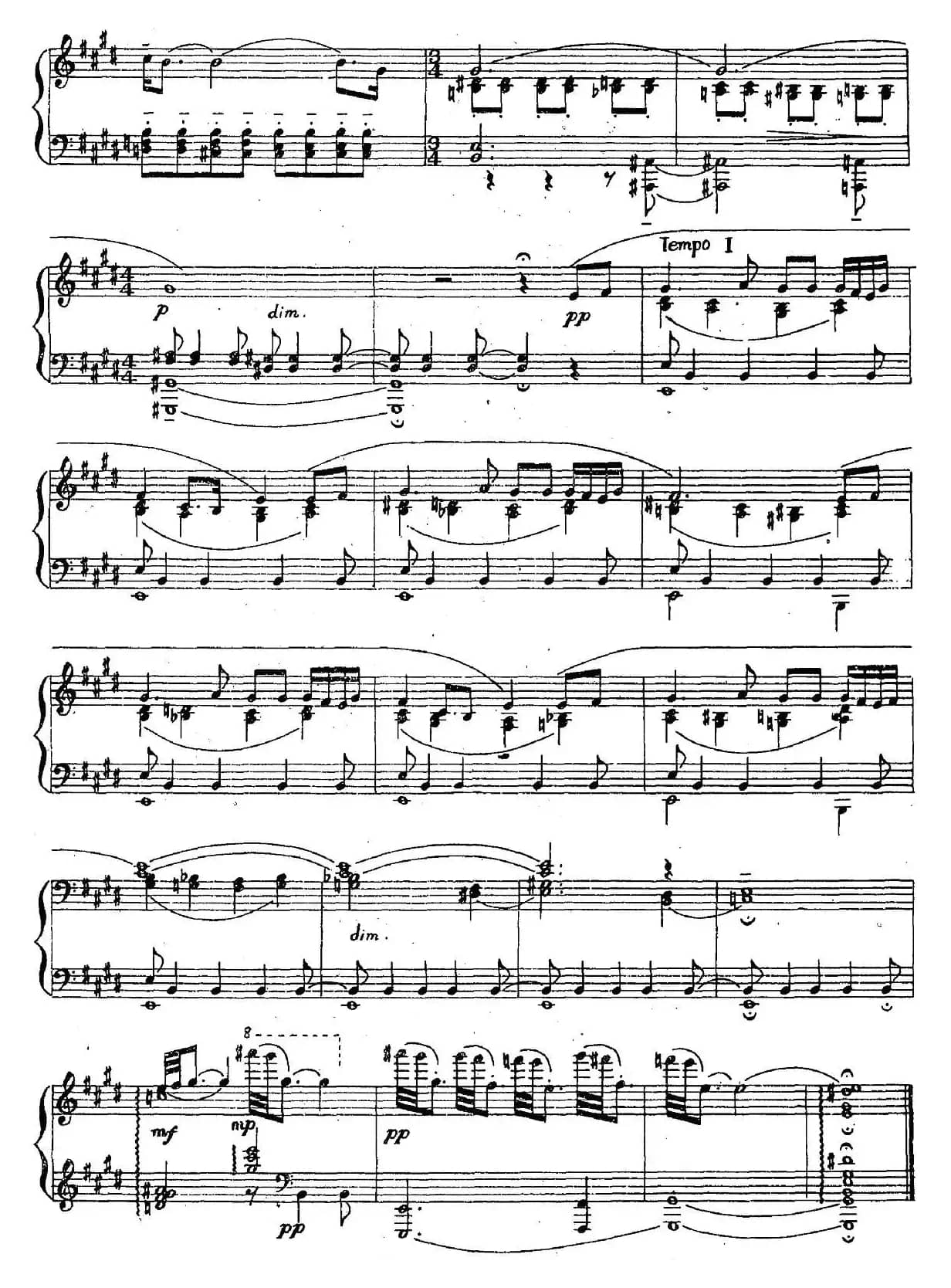 第一钢琴奏鸣曲（第二乐章）