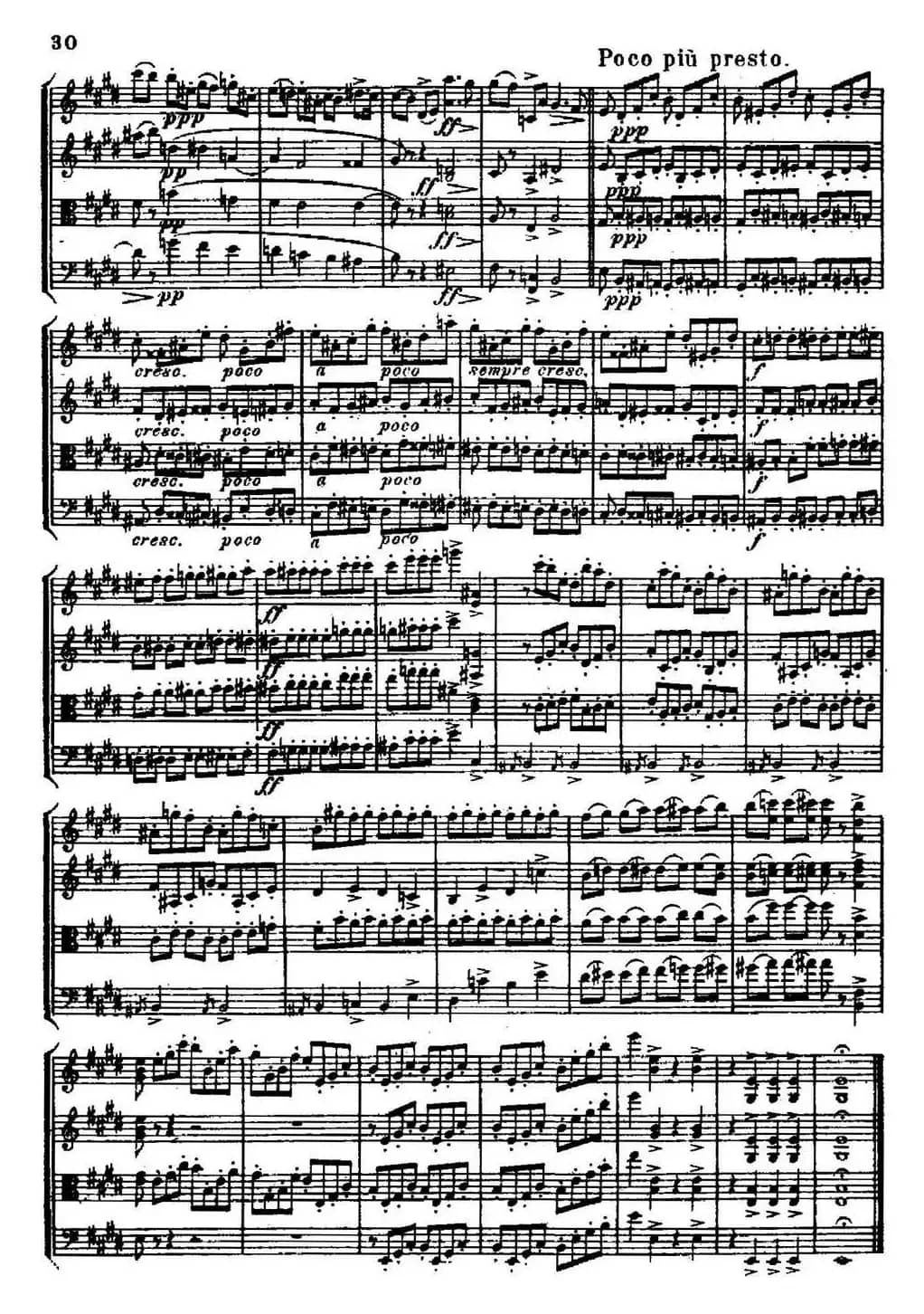 STREICHOUARTETT（E小调弦乐四重奏、III）