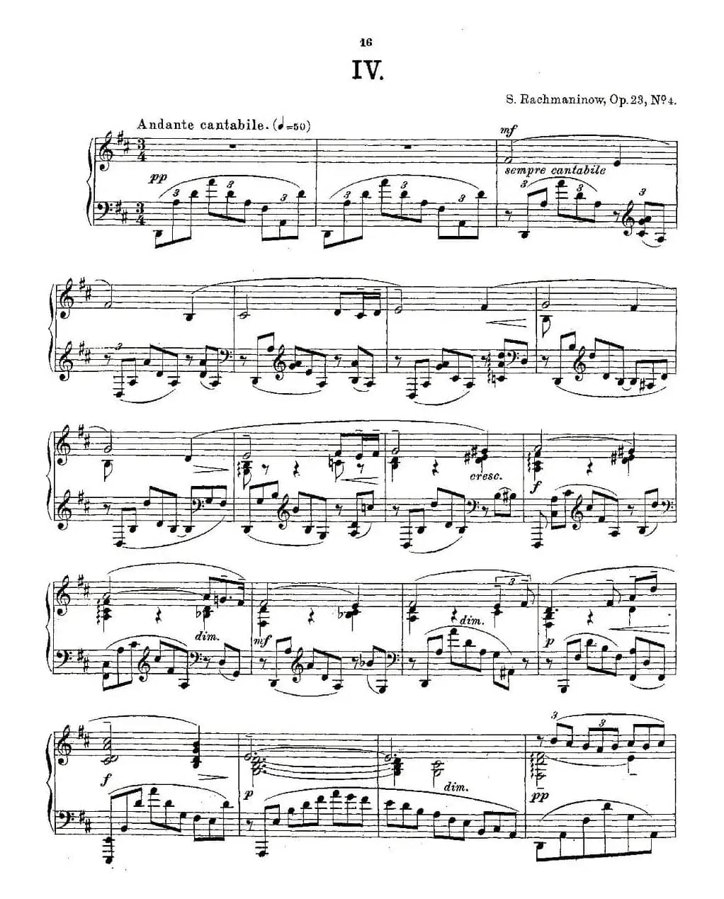 10首《前奏曲》之四（Rachmaninoff 10 Preludes, Op.23）