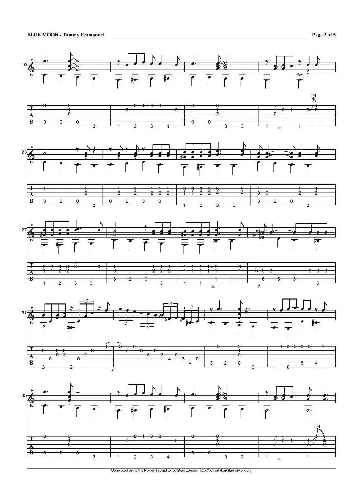 tommy emmanuel：blue moon（指弹吉他）