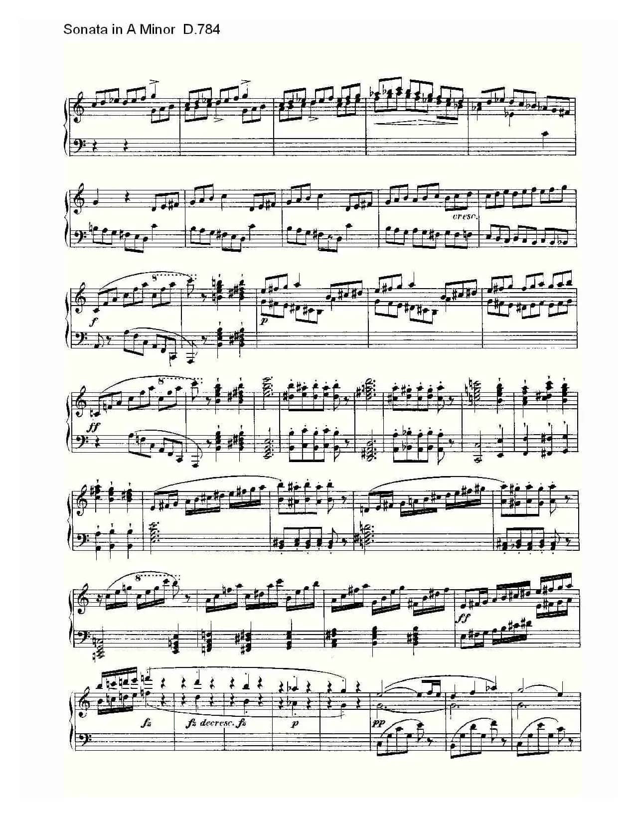Sonata in A Minor D.784（A小调奏鸣曲D.784）
