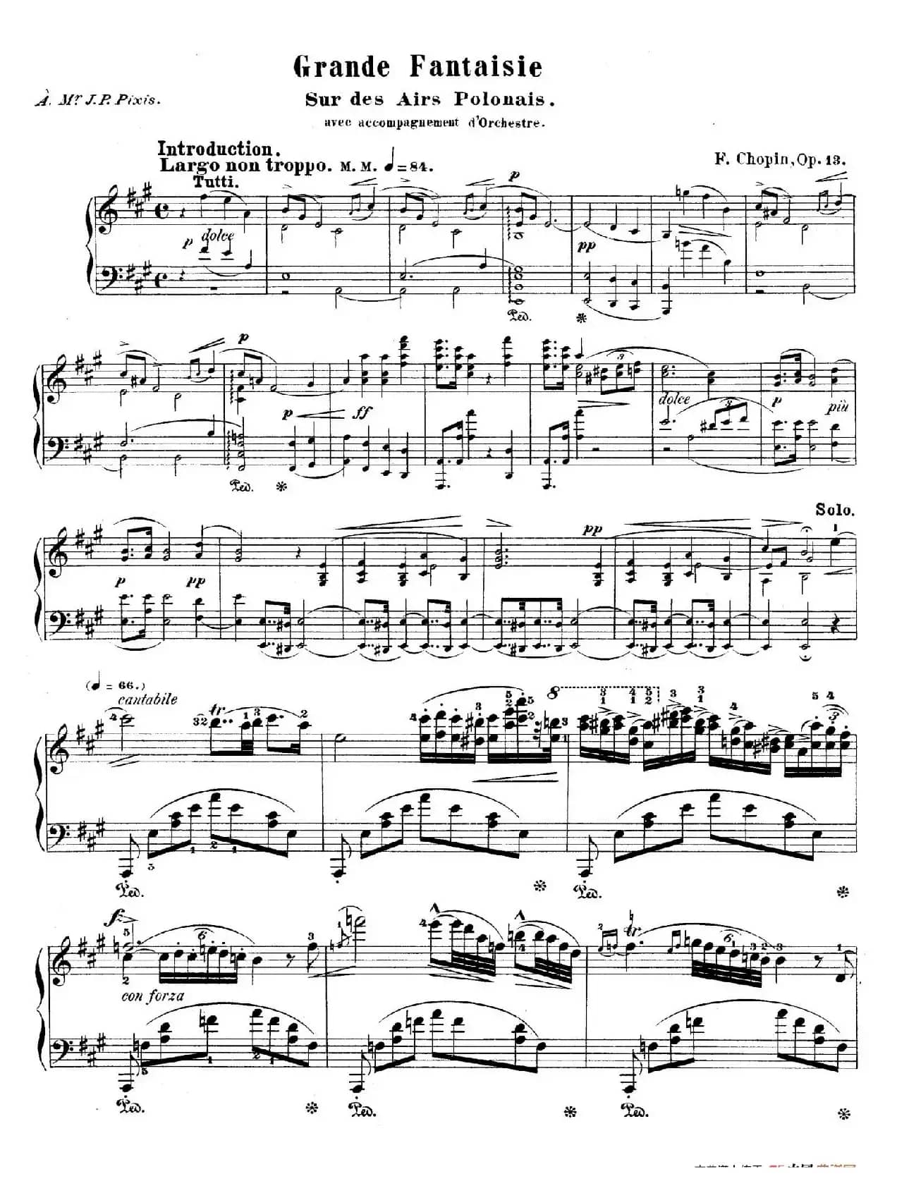 Grand Fantasy on Polish Airs Op.13（华丽的波兰民歌幻想曲·钢琴独奏版）