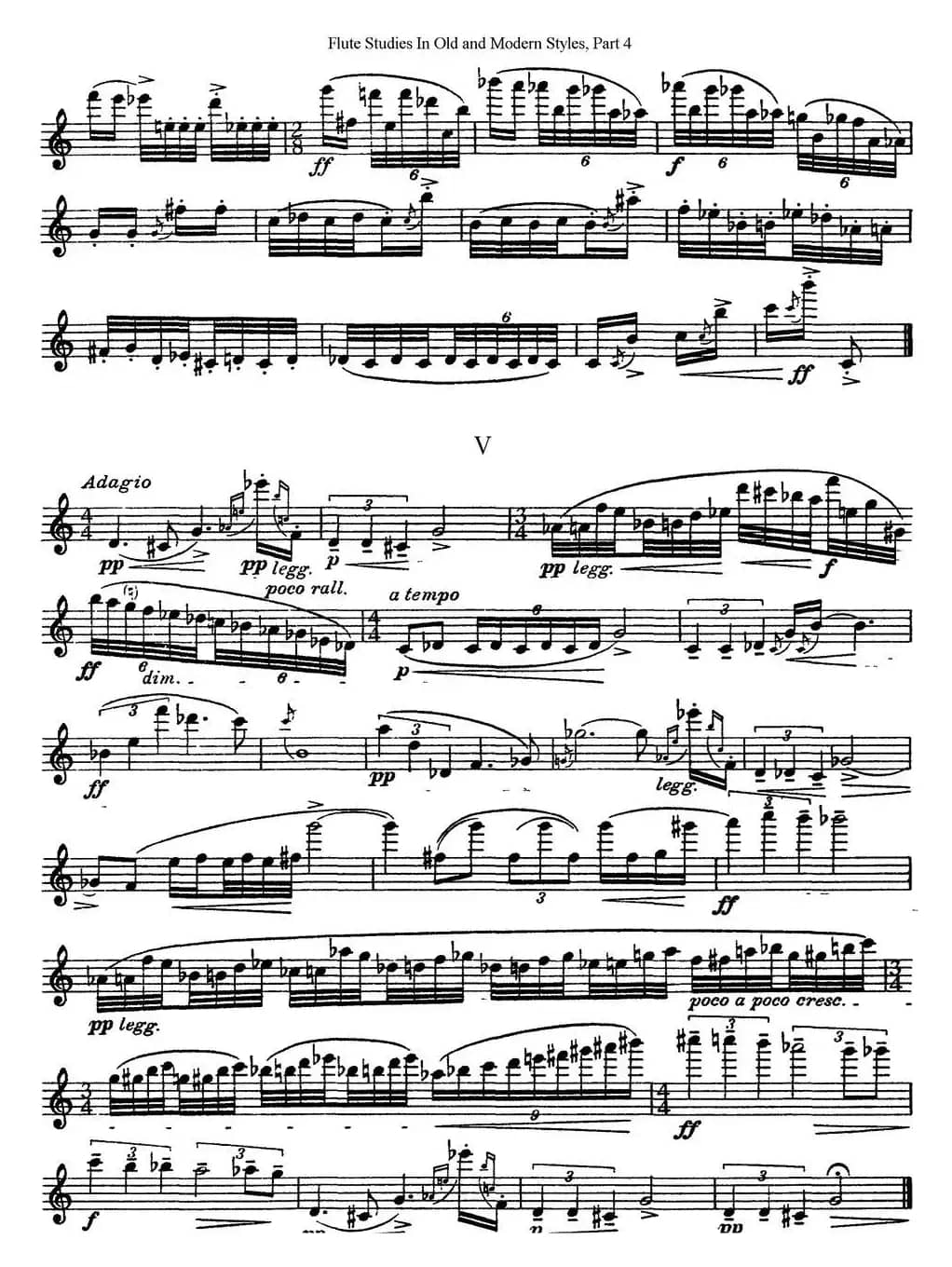 斯勒新老风格长笛练习重奏曲（第四部分）（NO.24）