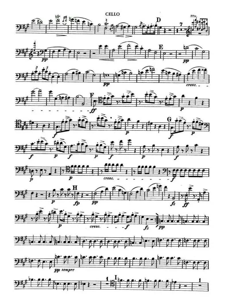 TROUT-QUARTET（大提琴谱）