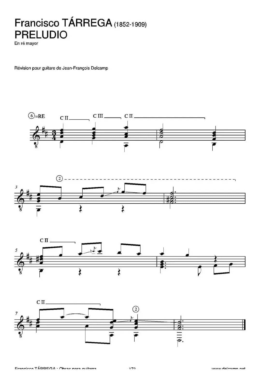 PRELUDIO(En re mayor)（古典吉他）