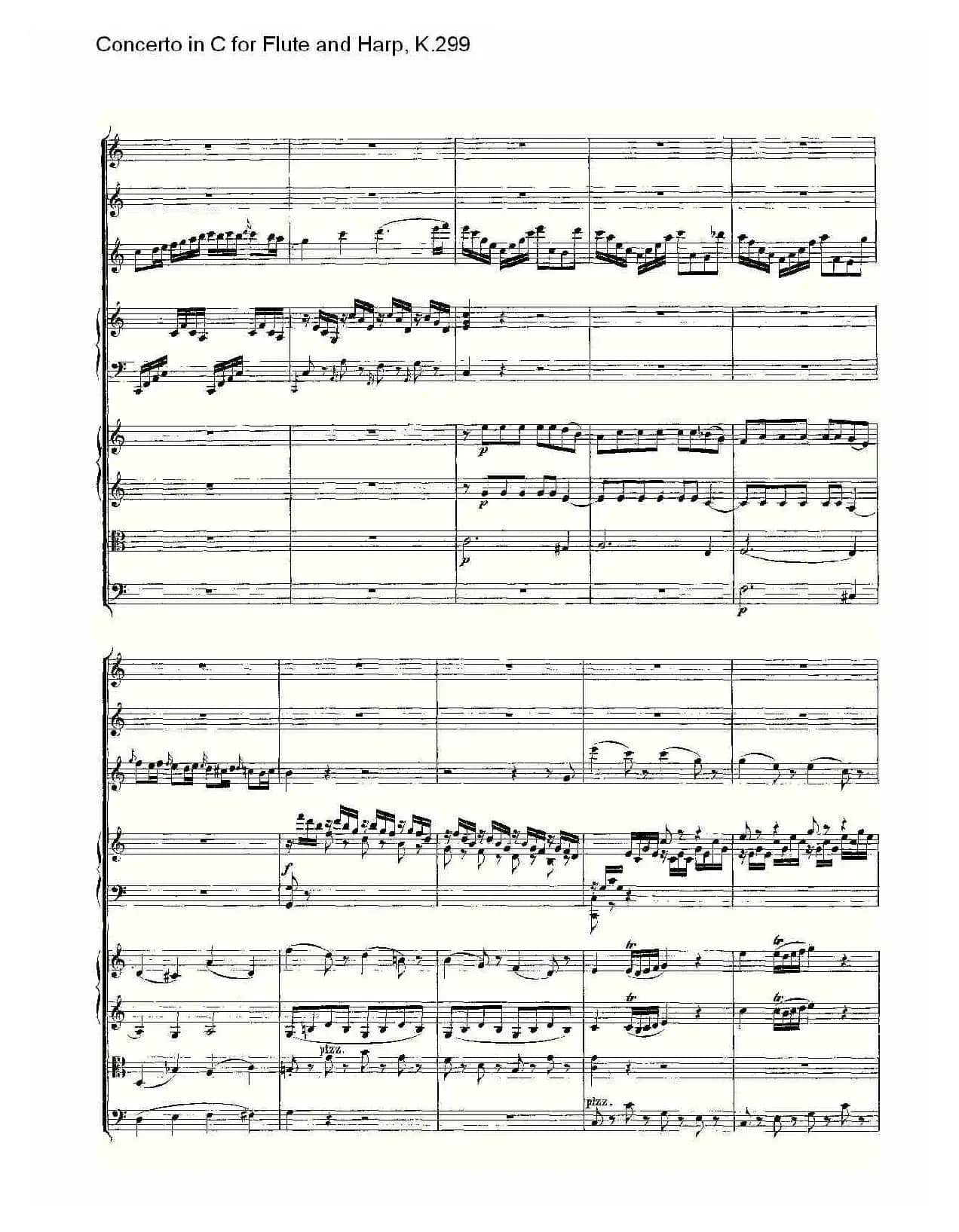 C调长笛与竖琴协奏曲, K.299（一）