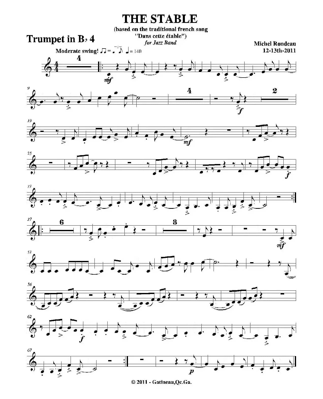 THE STABLE（第四降B小号分谱）