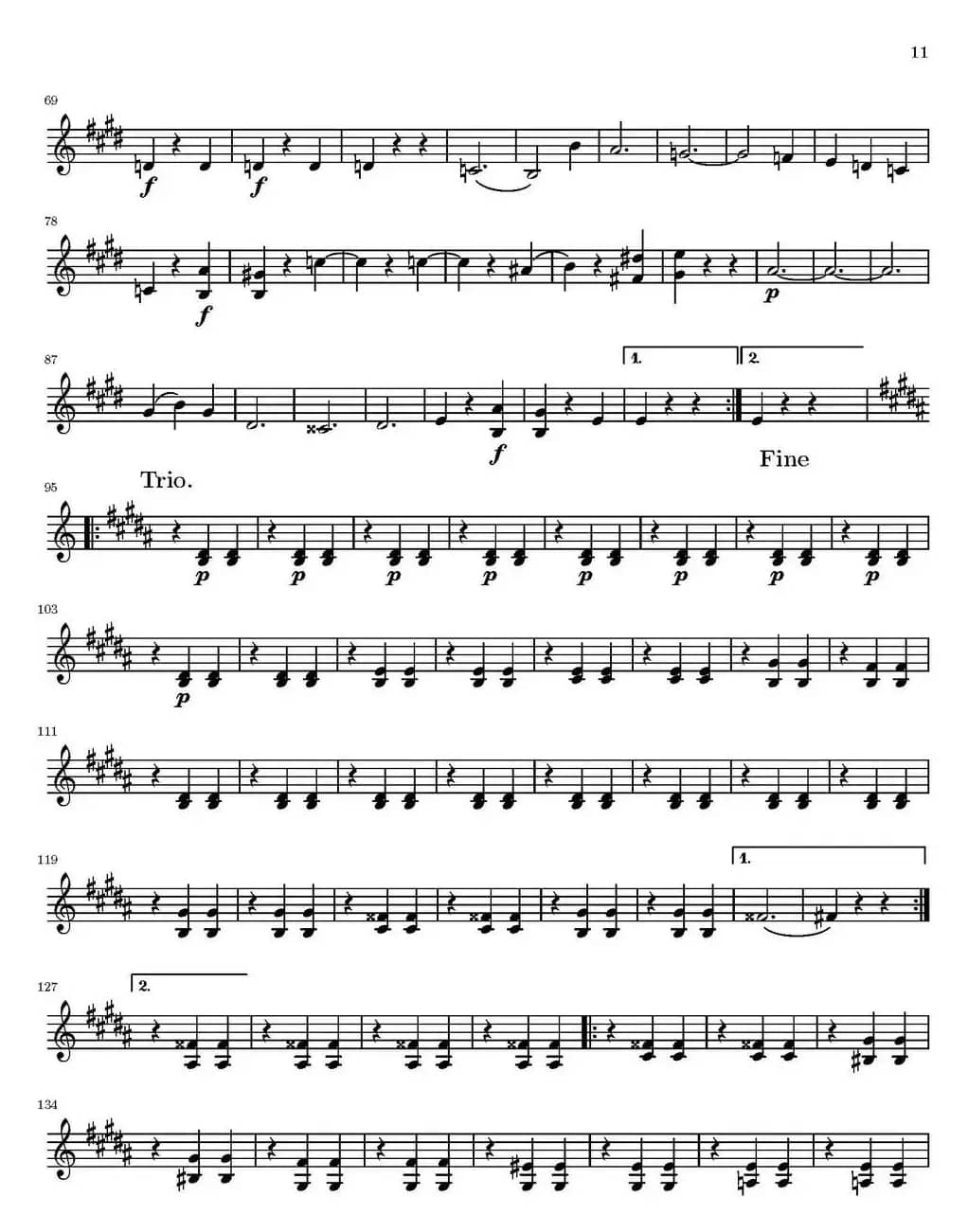 String Quartet nr.18 in E minor（E小调弦乐四重奏）（第二小提琴分谱）