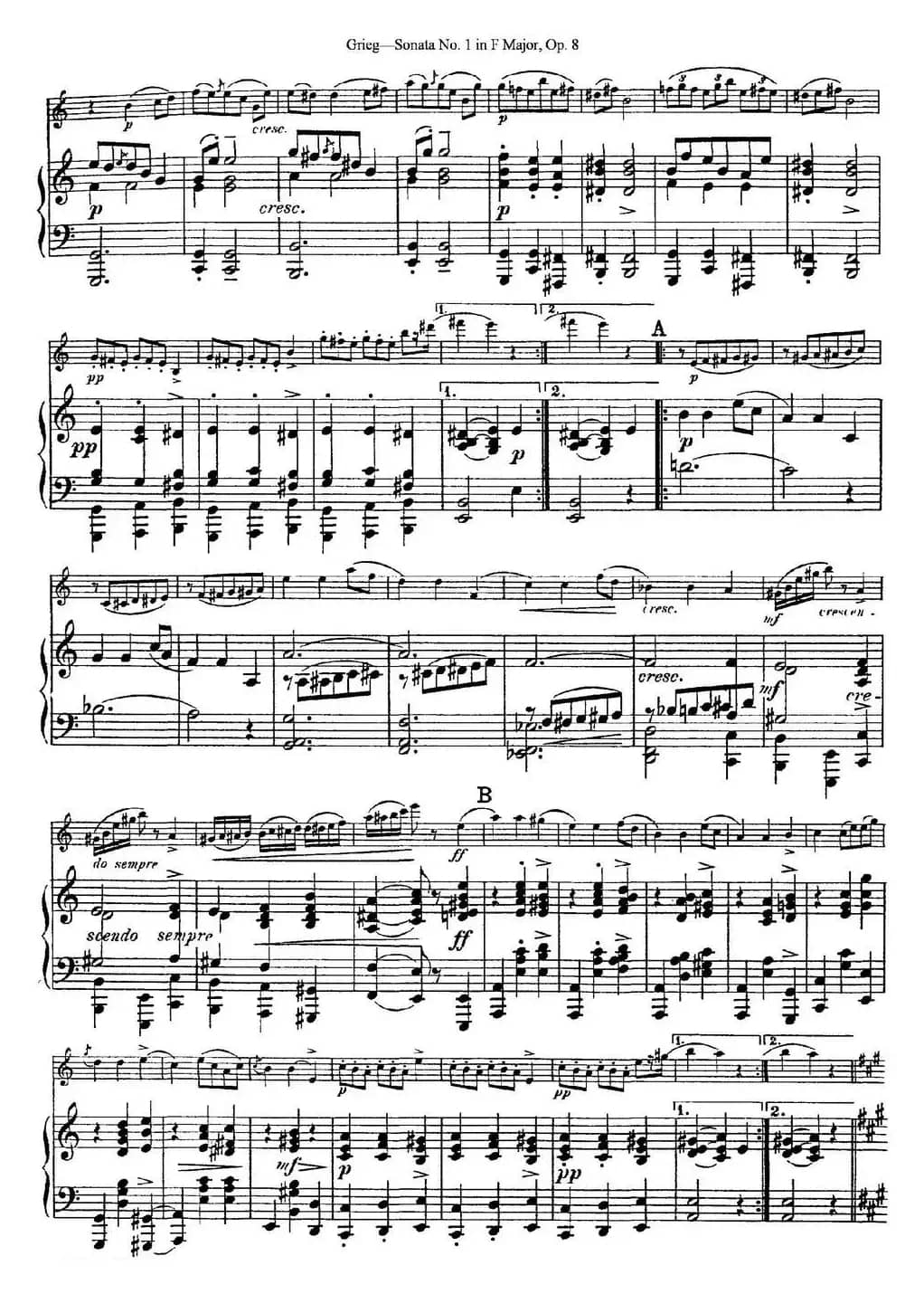 Violin Sonata No.1 Op.3（小提琴+钢琴伴奏）