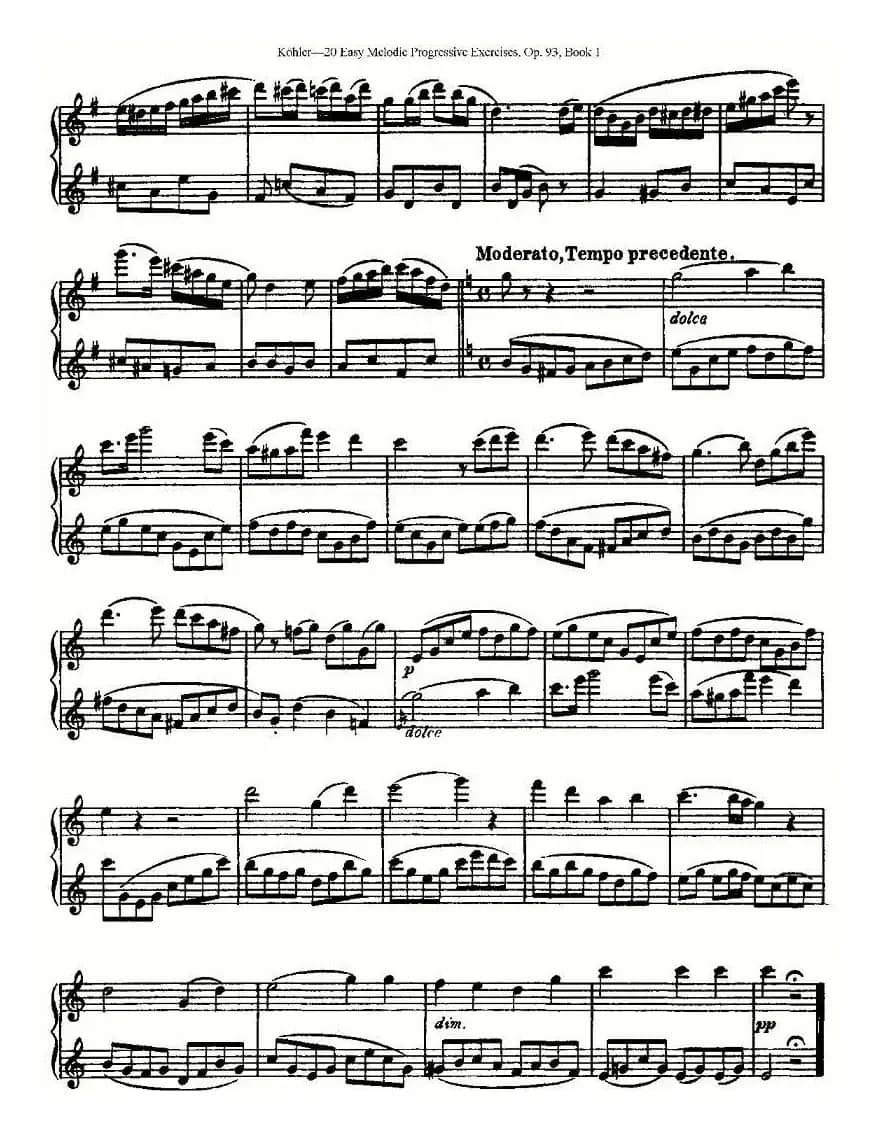 柯勒练习曲作品93号（一）
