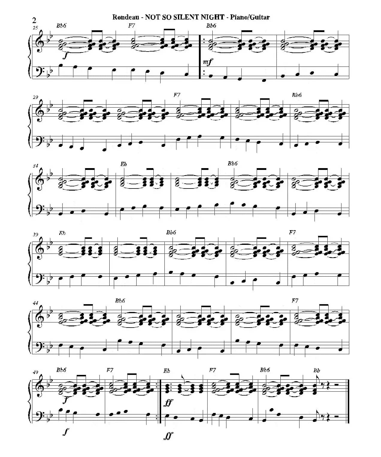 NOT SO SILENT NIGHT（钢琴、吉他分谱）