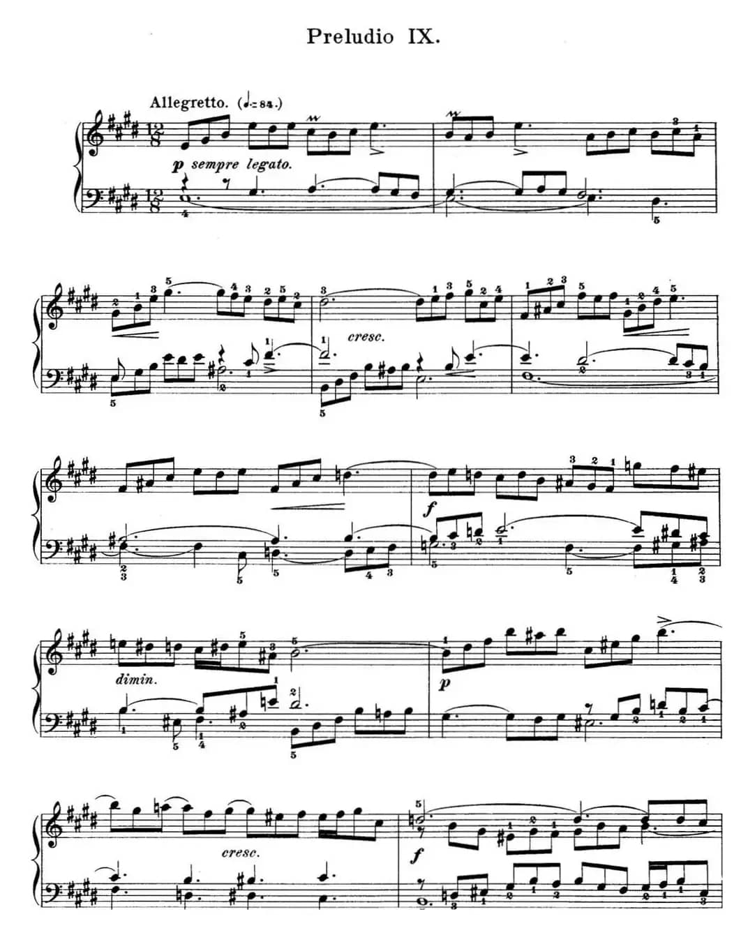 巴赫《平均律钢琴曲集·第一卷》之前奏曲（NO.9）