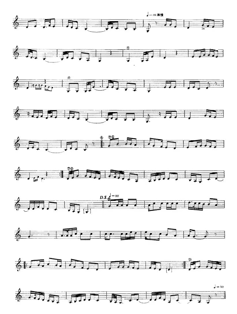 十二木卡姆：Ⅰ 拉克木卡姆 21——31（主旋律谱）