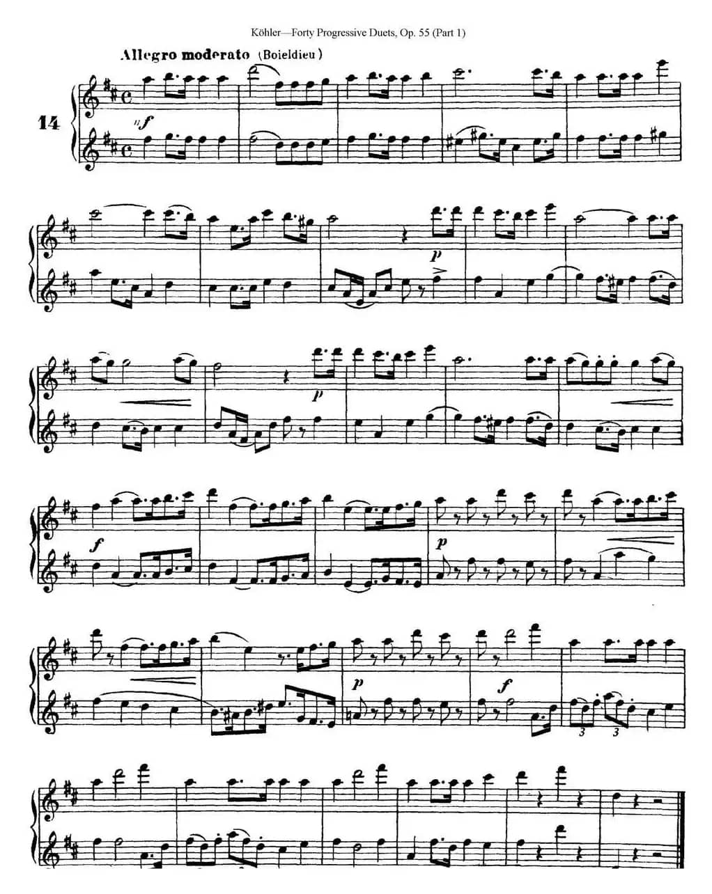 柯勒40首长笛提高练习曲OP.55（NO.14）