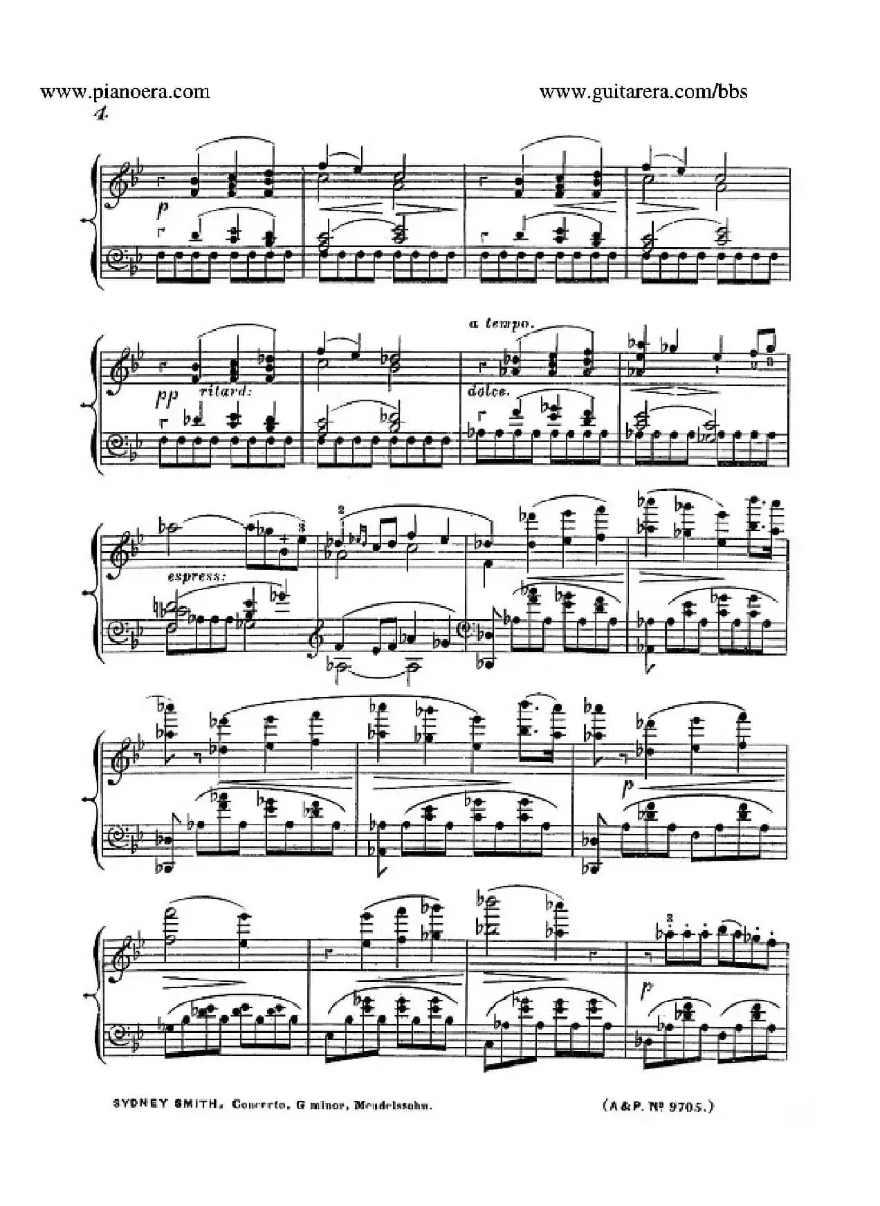 Piano Concerto No.1 in g Minor Op.25（g小调第一钢琴协奏曲·钢琴独奏）