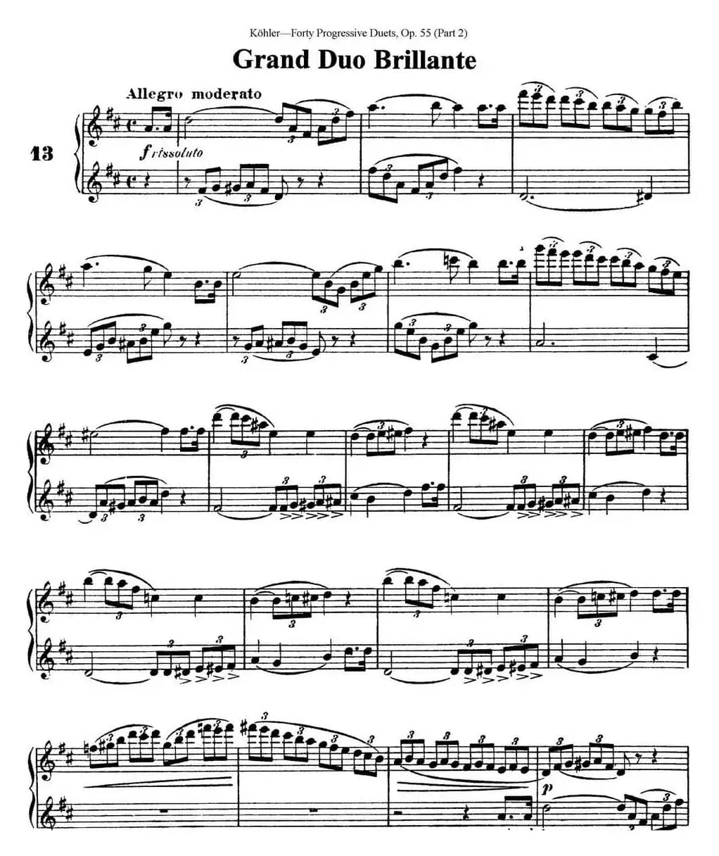 柯勒40首长笛提高练习曲OP.55（二重奏）（NO.13）