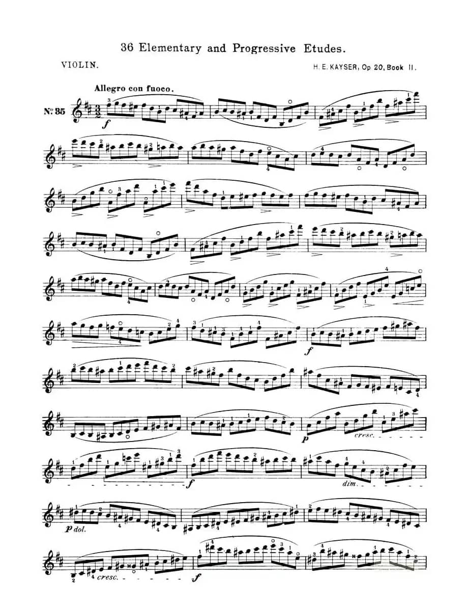 开塞（KAYSER 36首小提琴练习曲之35）