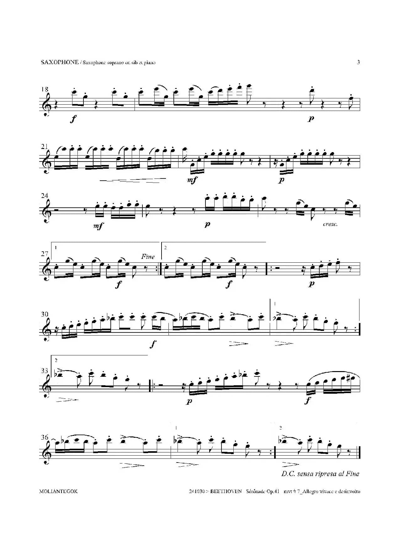 小夜曲 Op.41（高音萨克斯）