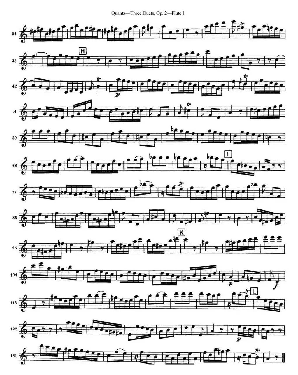 匡茨G大调长笛二重奏Op.2——Flute 1（No.2）