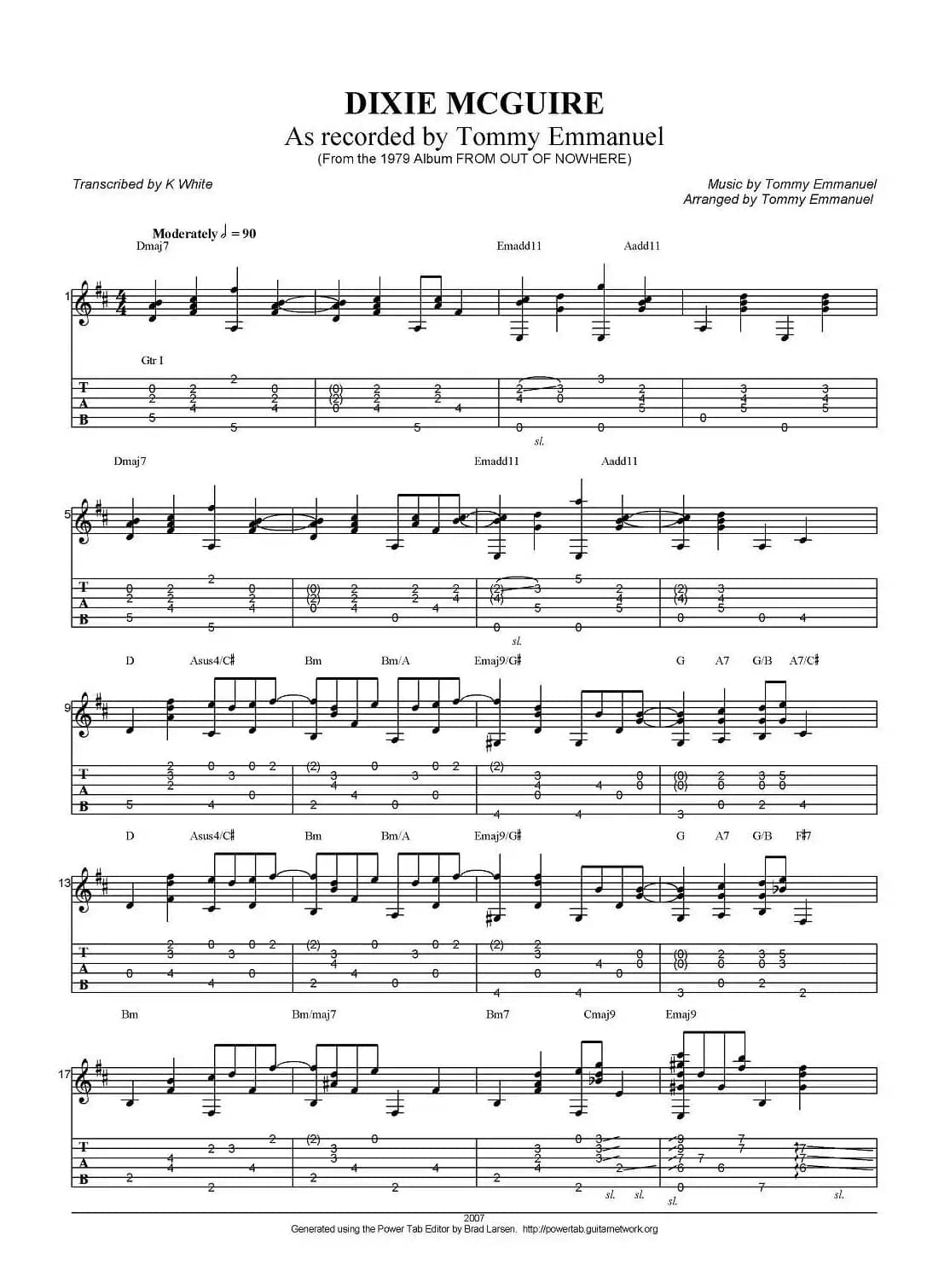 tommy emmanuel：dixie mcguire（指弹吉他）