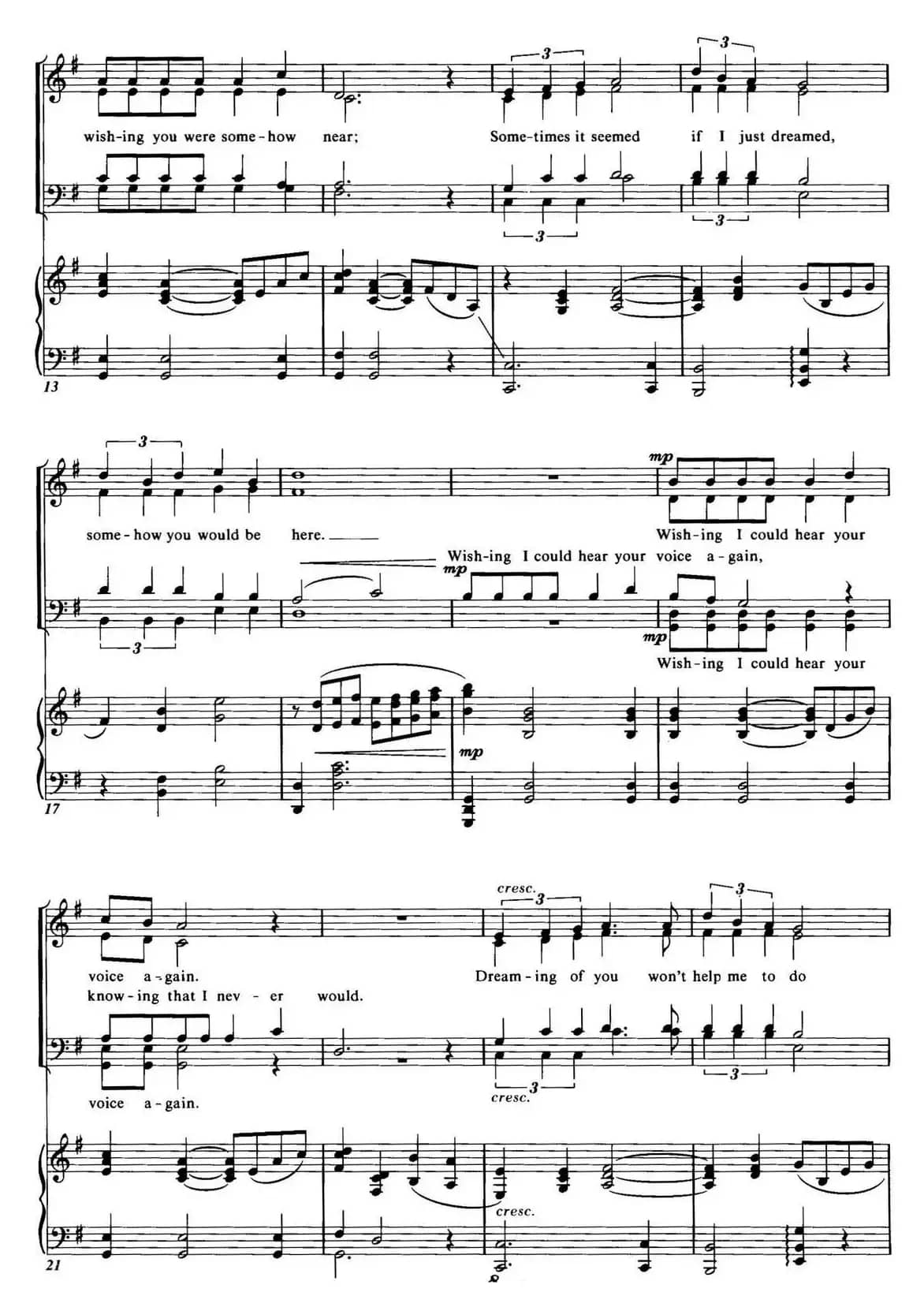 Choral Suite from The Phantom of the Opera(2 WISHING YOU WERE SOMEHOW HERE AGAIN、四重奏)