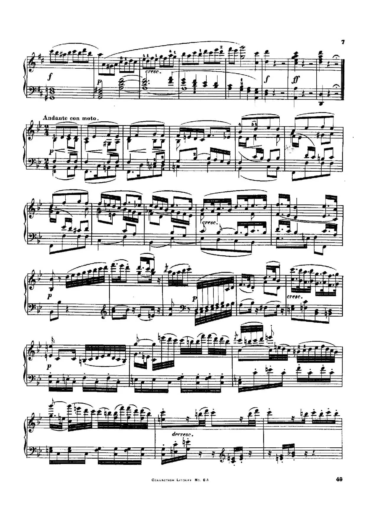 String Quartet No.3 in D Major Op.18-3（D大调第三弦乐四重奏·钢琴独奏版）