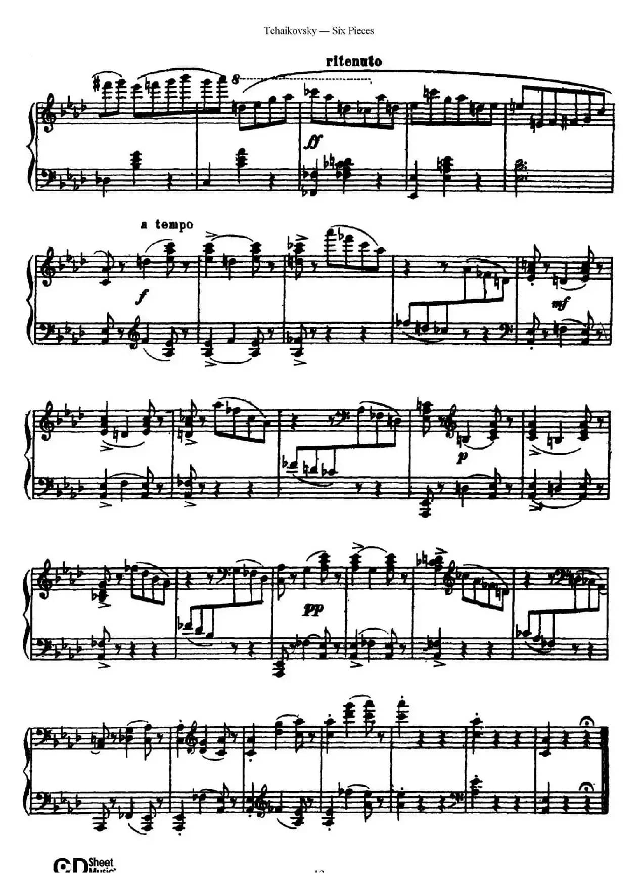 Six Pieces Op.51（6首小品·1）