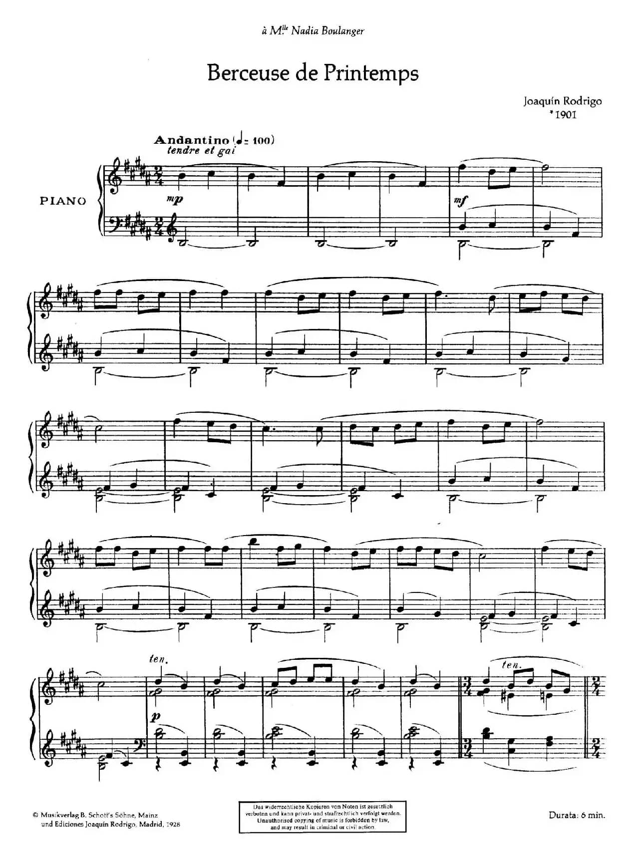 Rodrigo - Deux Berceuses（罗德里戈2首摇篮曲·1）