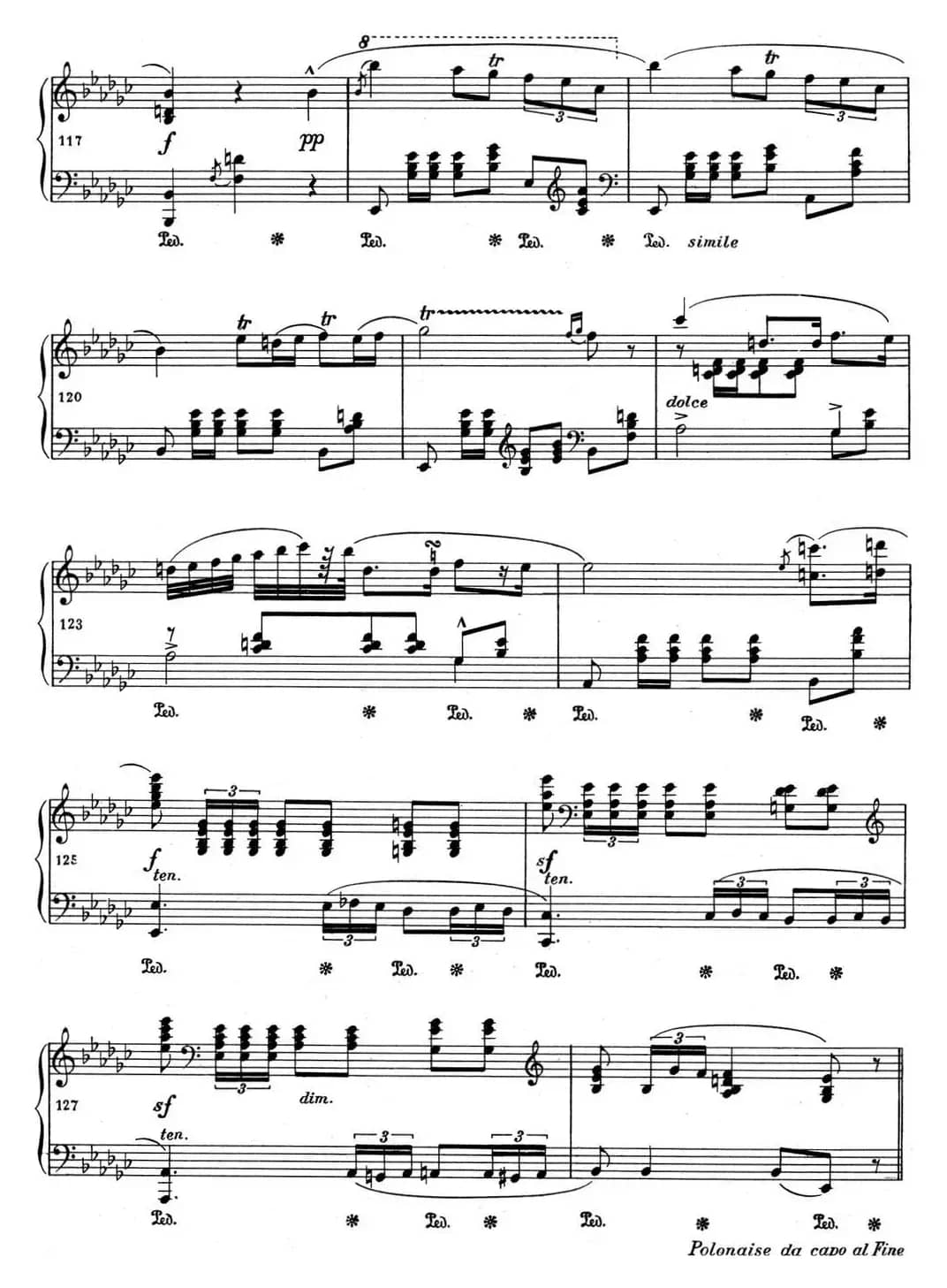 肖邦 波兰舞曲 Op.posth.P.1 No.8 降G大调