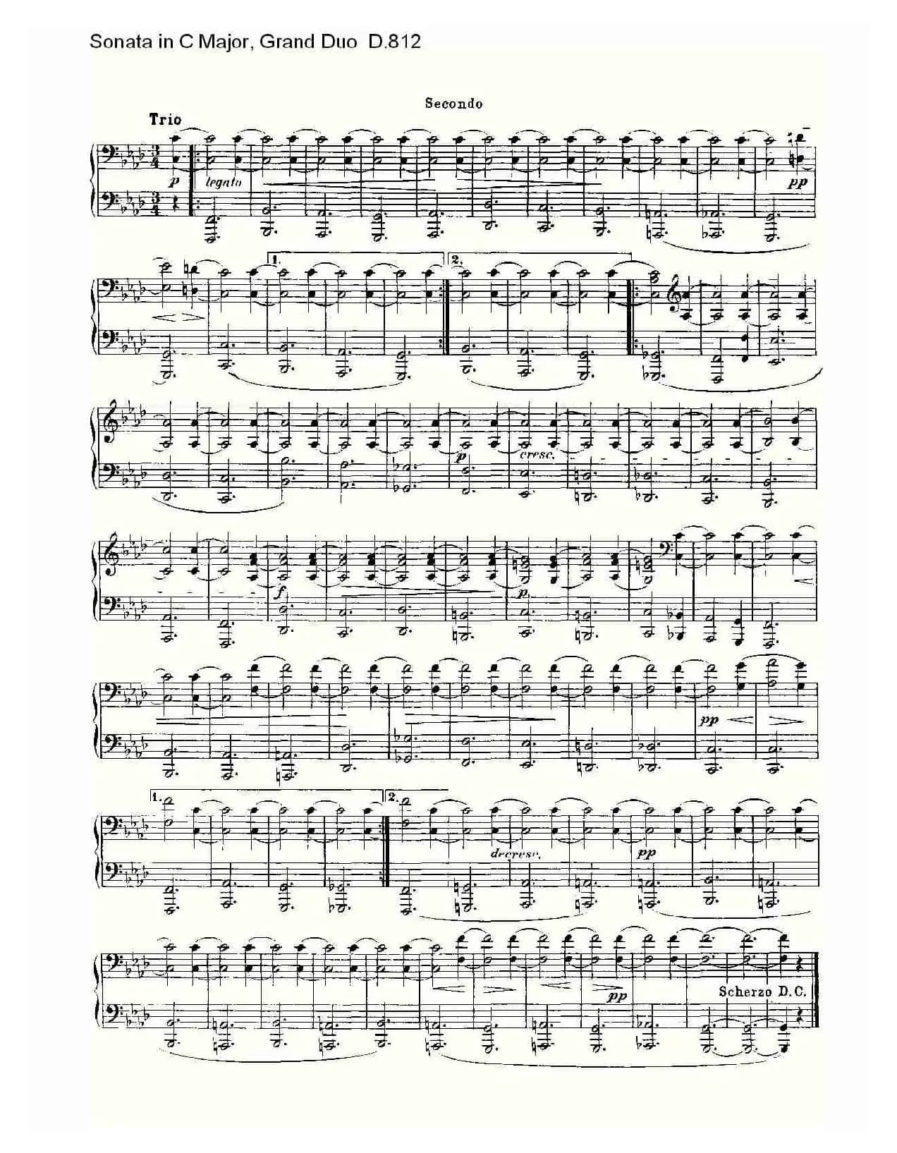 Sonata in C Major, Grand Duo D.812（Ｃ大调奏鸣曲，盛大的二重奏 ）