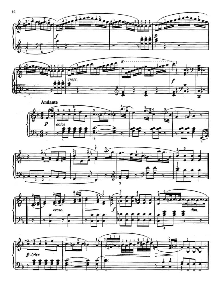 不可不弹的世界钢琴名曲：小奏鸣曲Op.20-1