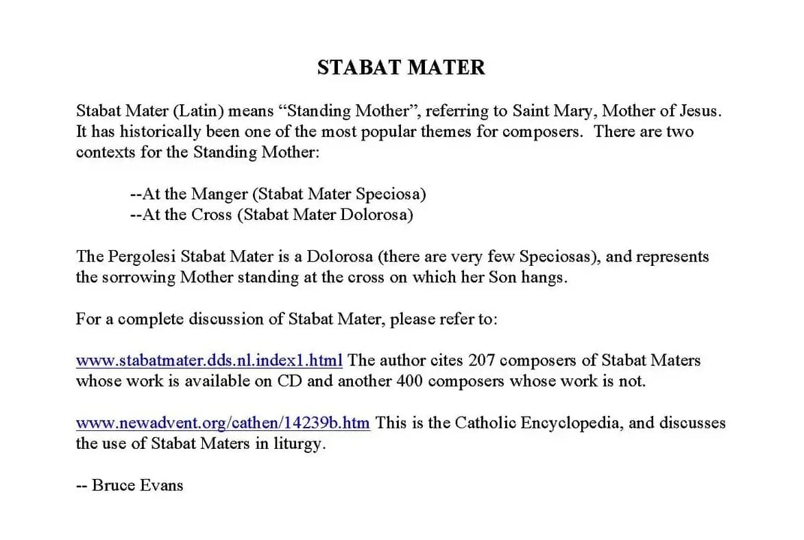 STABAT MATER（四重奏）