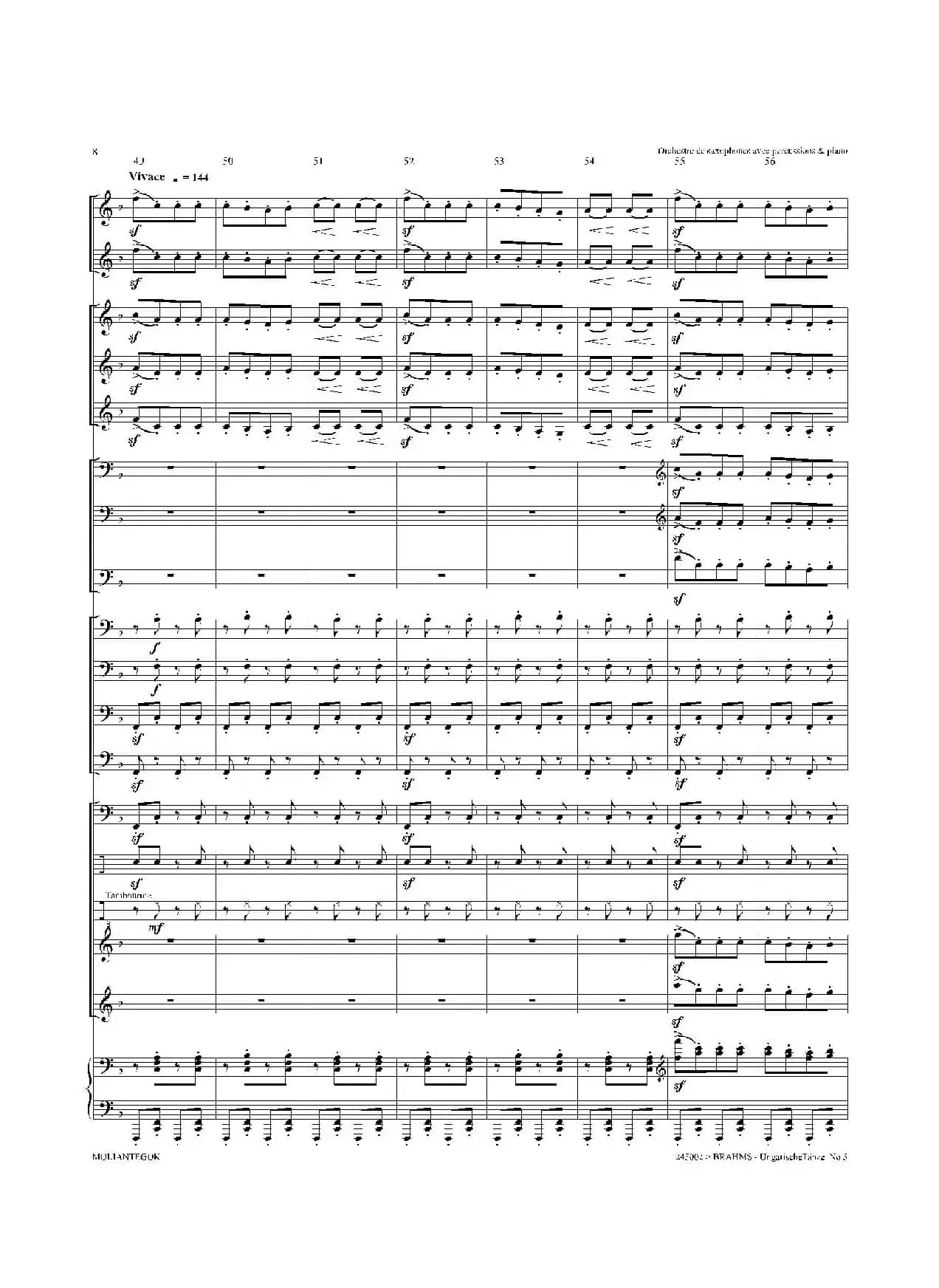 Ungarische Tnze No 5（十五重奏总谱）