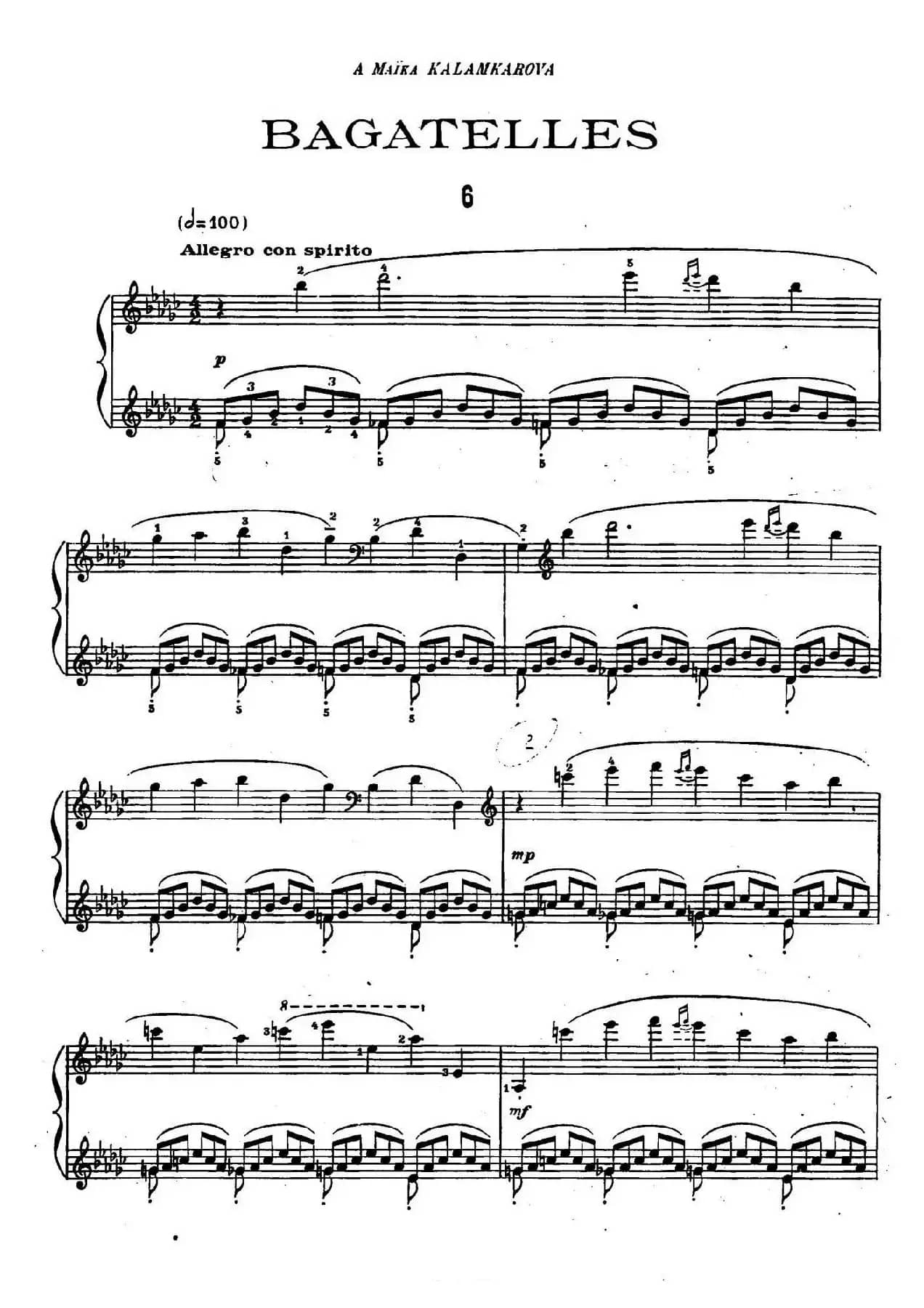 Tcherepnin - 10 Bagatelles Op.5(齐尔品-10首小品·6)