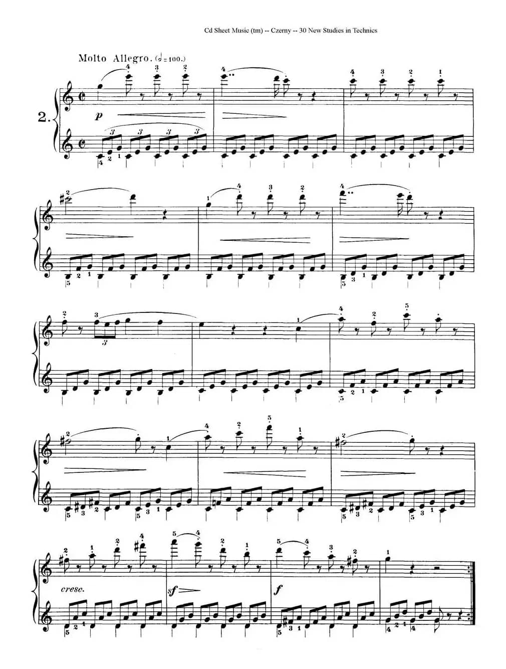 Czerny - 30 New Studies - 2（车尔尼Op849 - 30首练习曲）