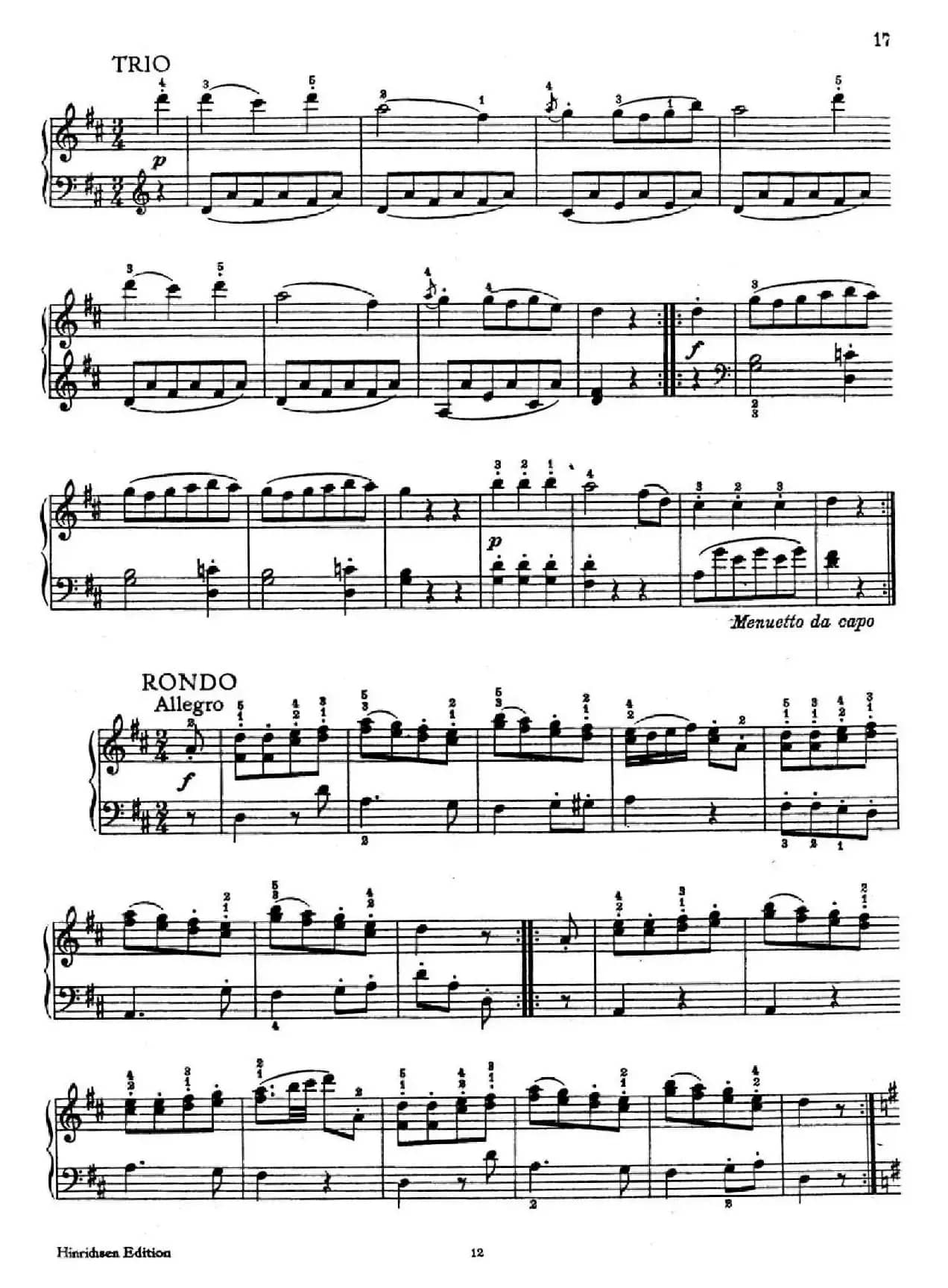 6 Viennese Sonatinas K.439b（6首维也纳小奏鸣曲·Ⅲ）