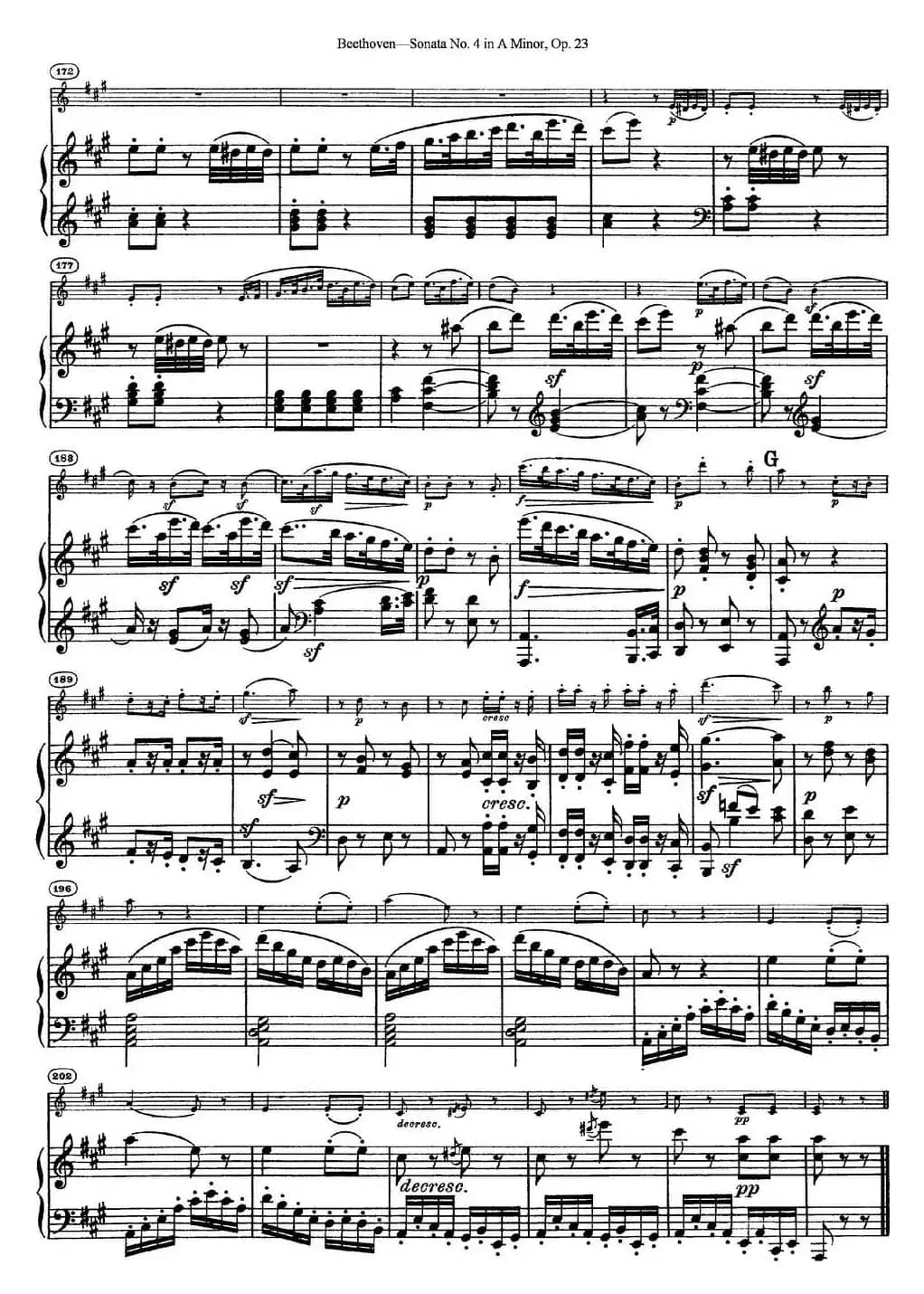 Violin Sonata No.4 in A Minor Op.23（小提琴+钢琴伴奏）