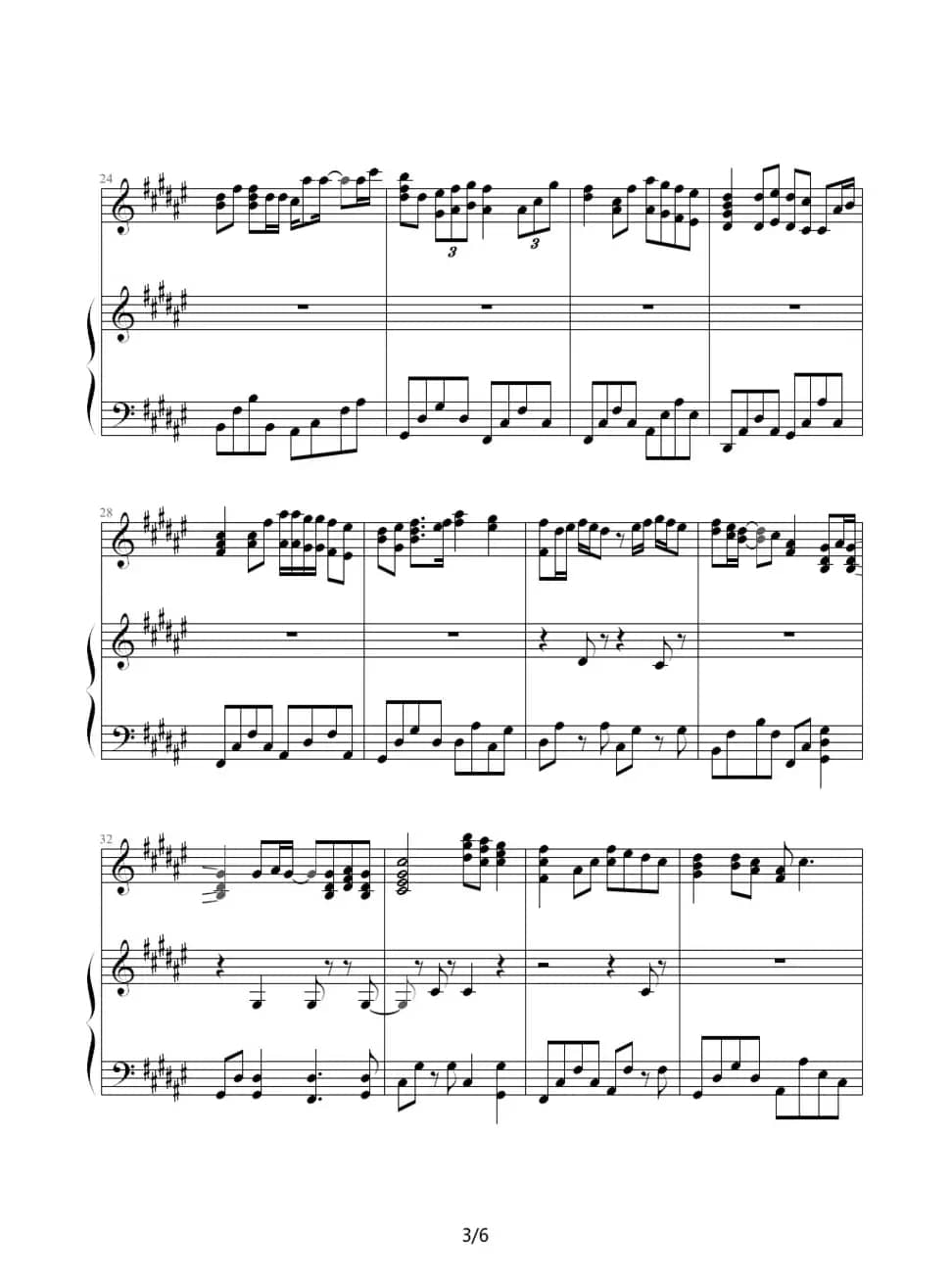 Twins - 饮歌（钢琴伴奏谱）（]shyyn 制谱版）