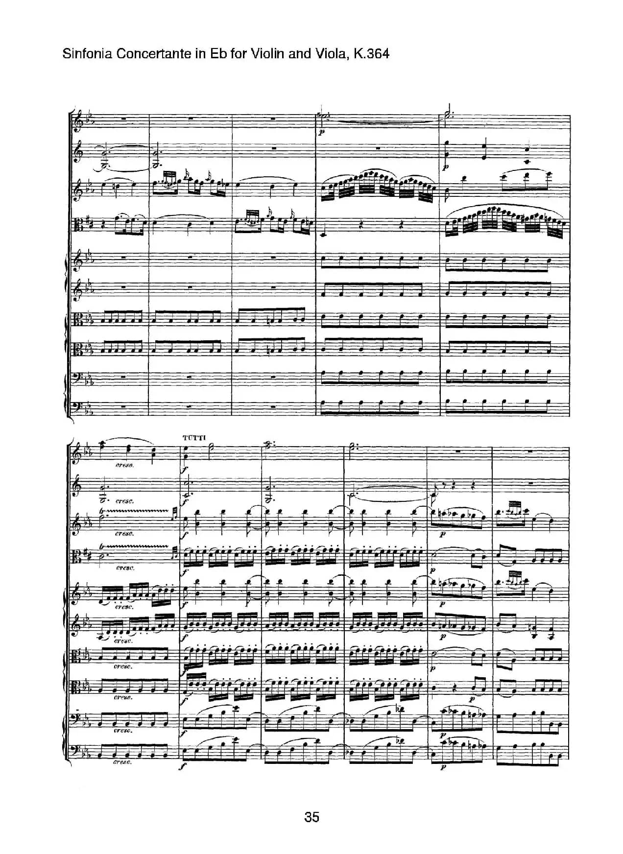 降E大调交响协奏曲（《Sinfonia Concertante in Eb》for Violin and Viola K.364）