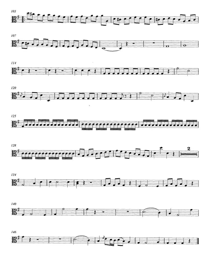 Mozart《String Quartet No.1 in G Major,K.80》（Viola分谱）