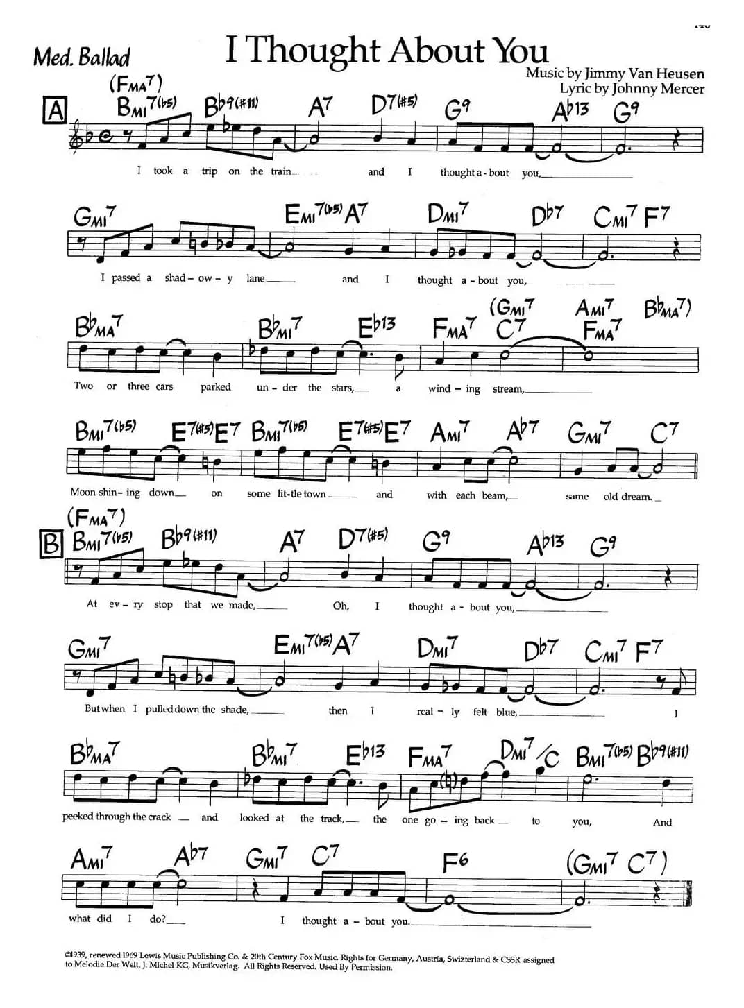 I Thought About You（爵士钢琴曲）